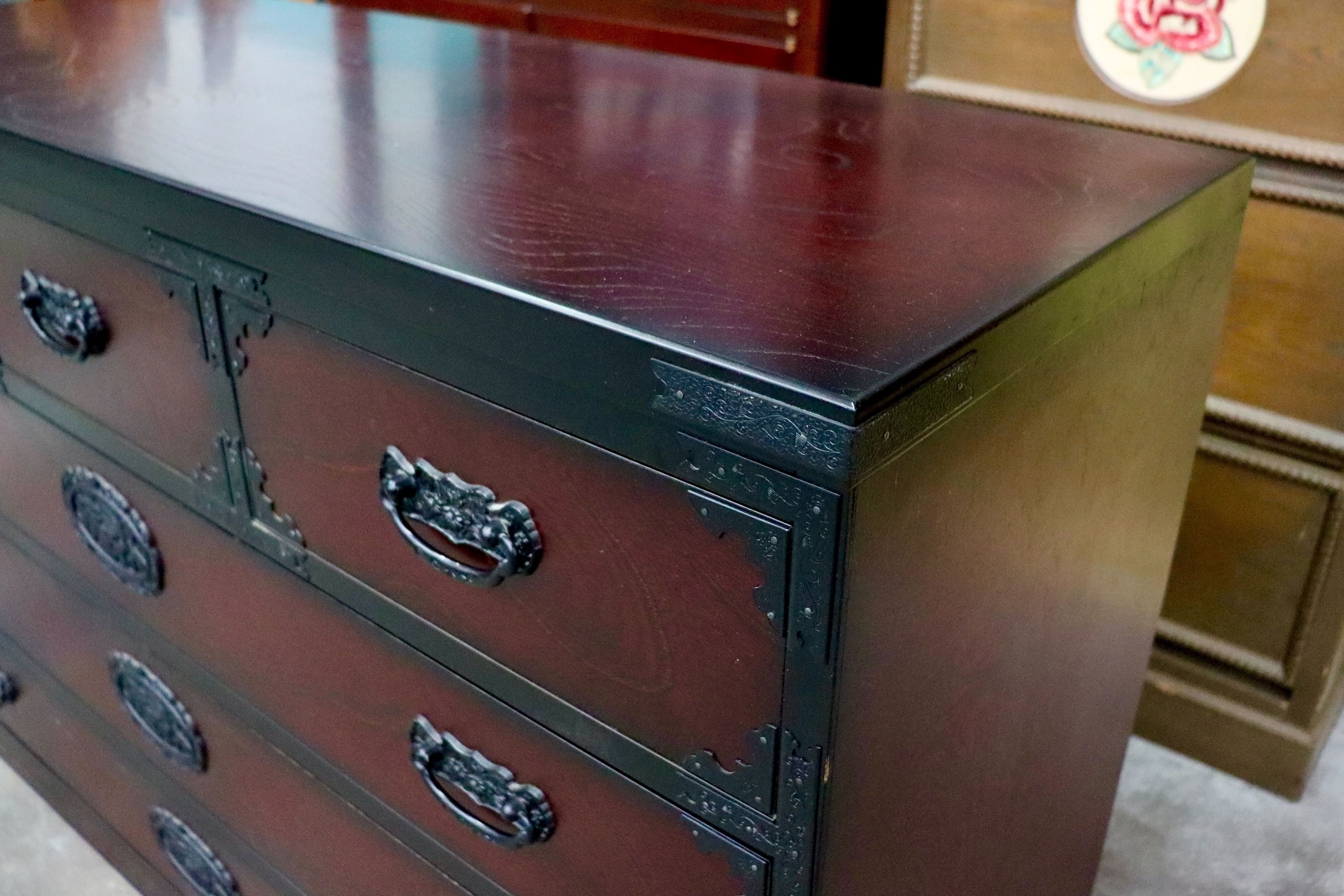 GMIS405○三丸家具工芸 欅 4段チェスト 整理箪笥 民芸箪笥 伝統工芸 チェスト 和箪笥 和家具 和室 和モダン 古民家 レトロ