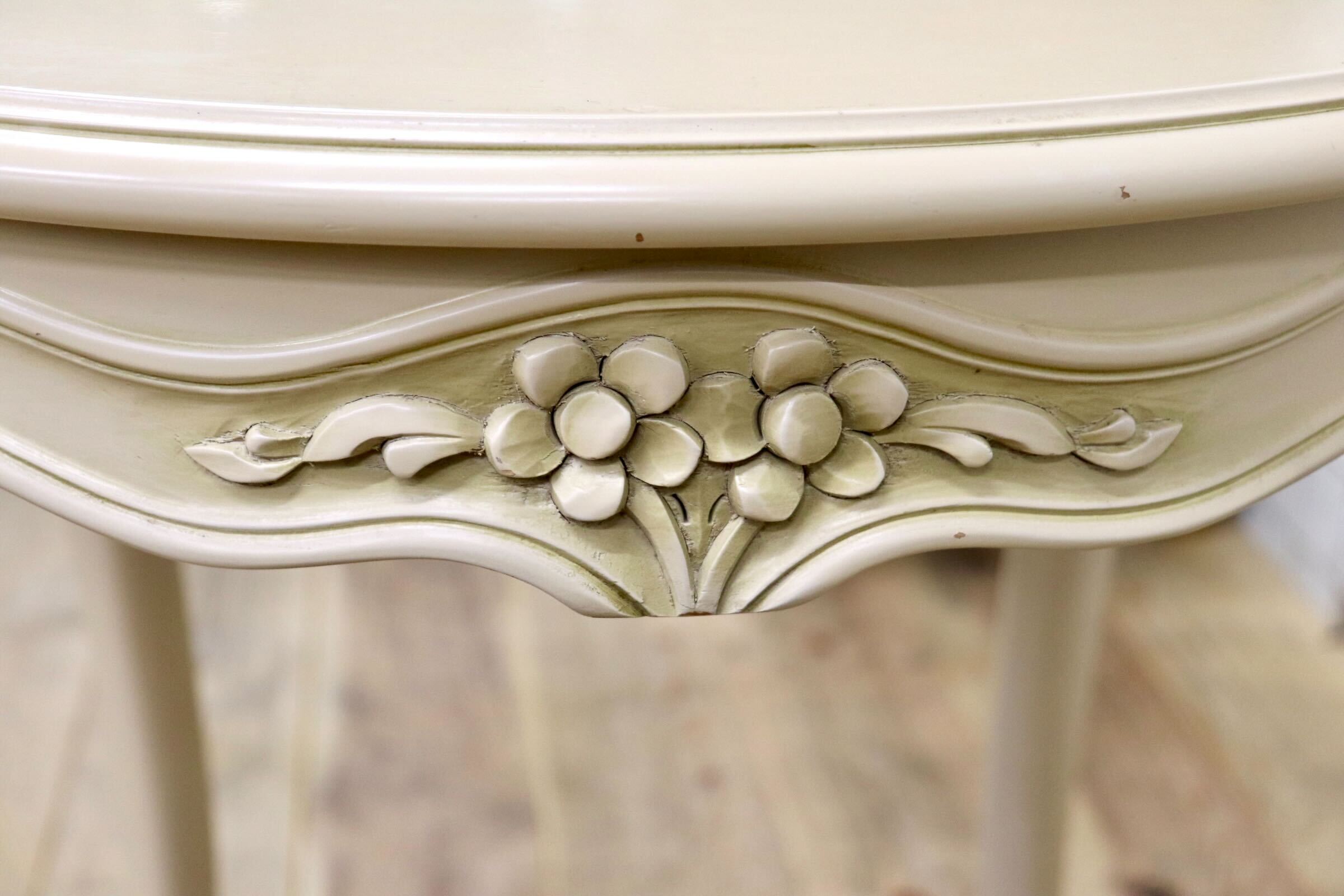 GMIK876B〇domani / ドマーニ サイドテーブル コーヒーテーブル 飾り台 花台 猫脚 クラシック アンティーク調 カリモク 丸型 ラウンド