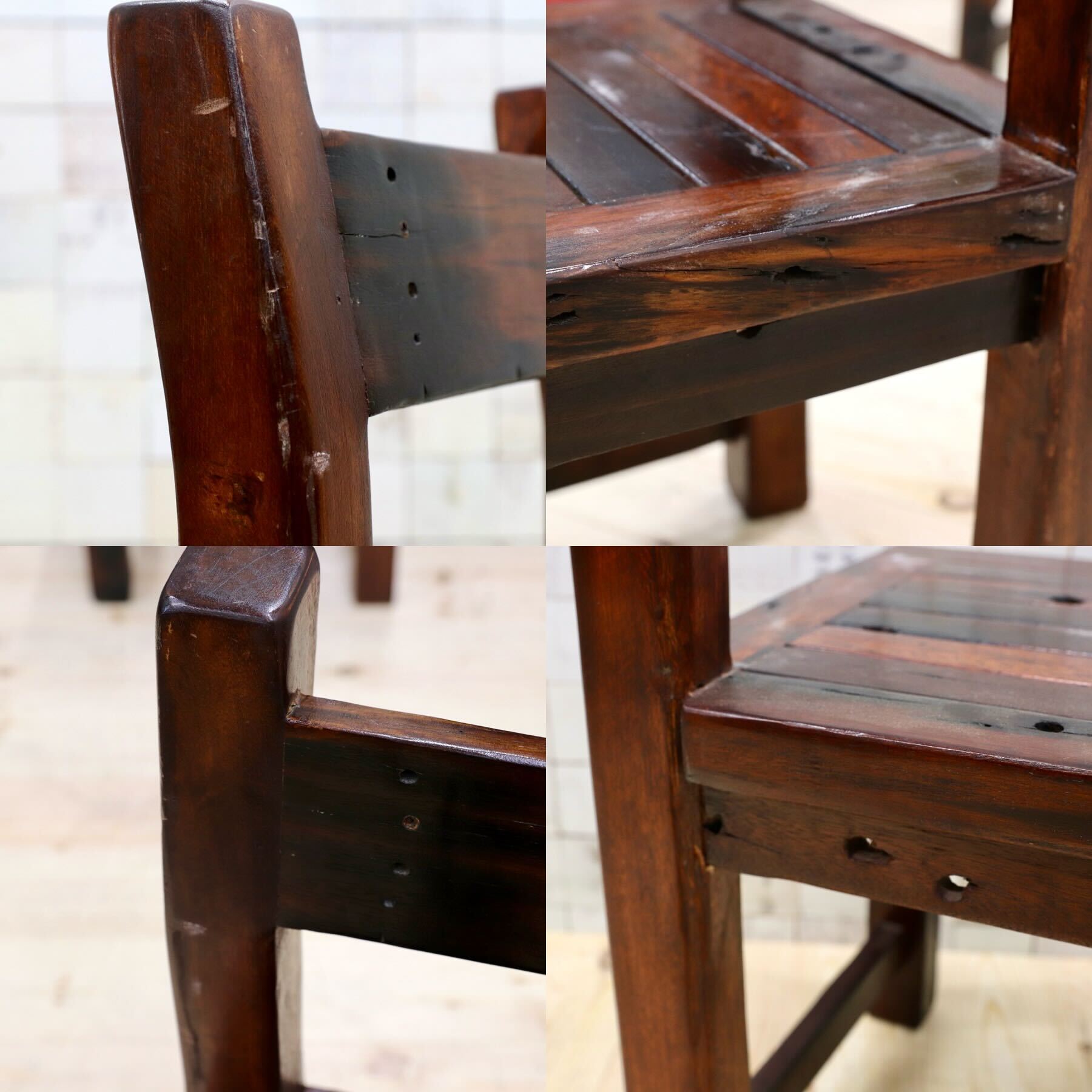 GMGK425A○アカシア 無垢材 サイドチェア ダイニングチェア 椅子 アジアン 民芸家具 ヴィンテージ リゾート バリ チェア