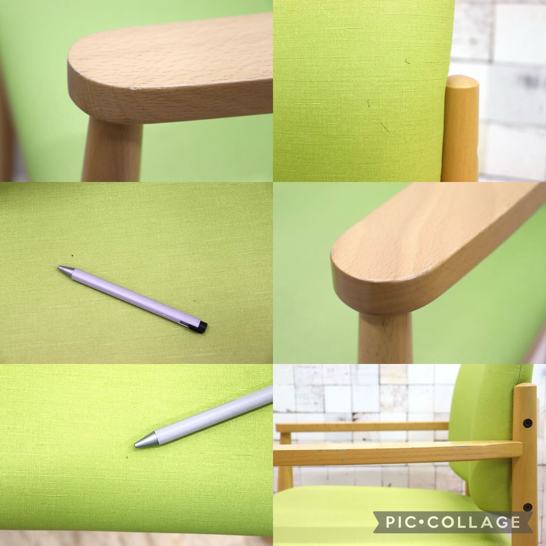 GMFT413H○LION / ライオン事務器 アームチェア オフィスチェア 椅子 2脚セット 合皮 イエローグリーン ナチュラル