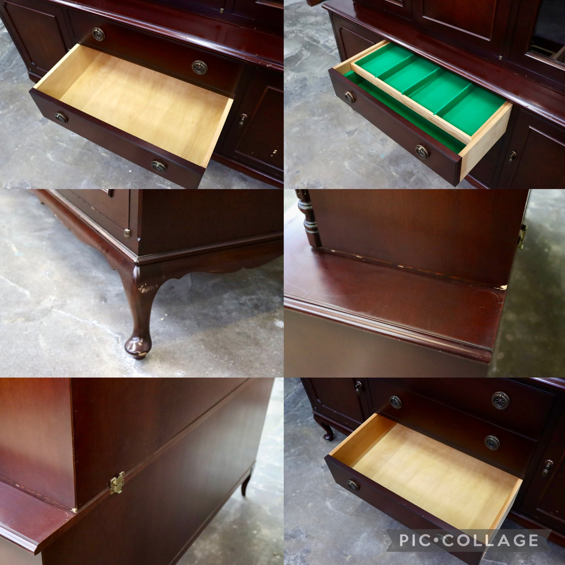 GMIH537○メープル不二屋 神戸元町欧風家具 大型カップボード キャビネット 食器棚 飾り棚 マホガニー材 クラシック アンティーク