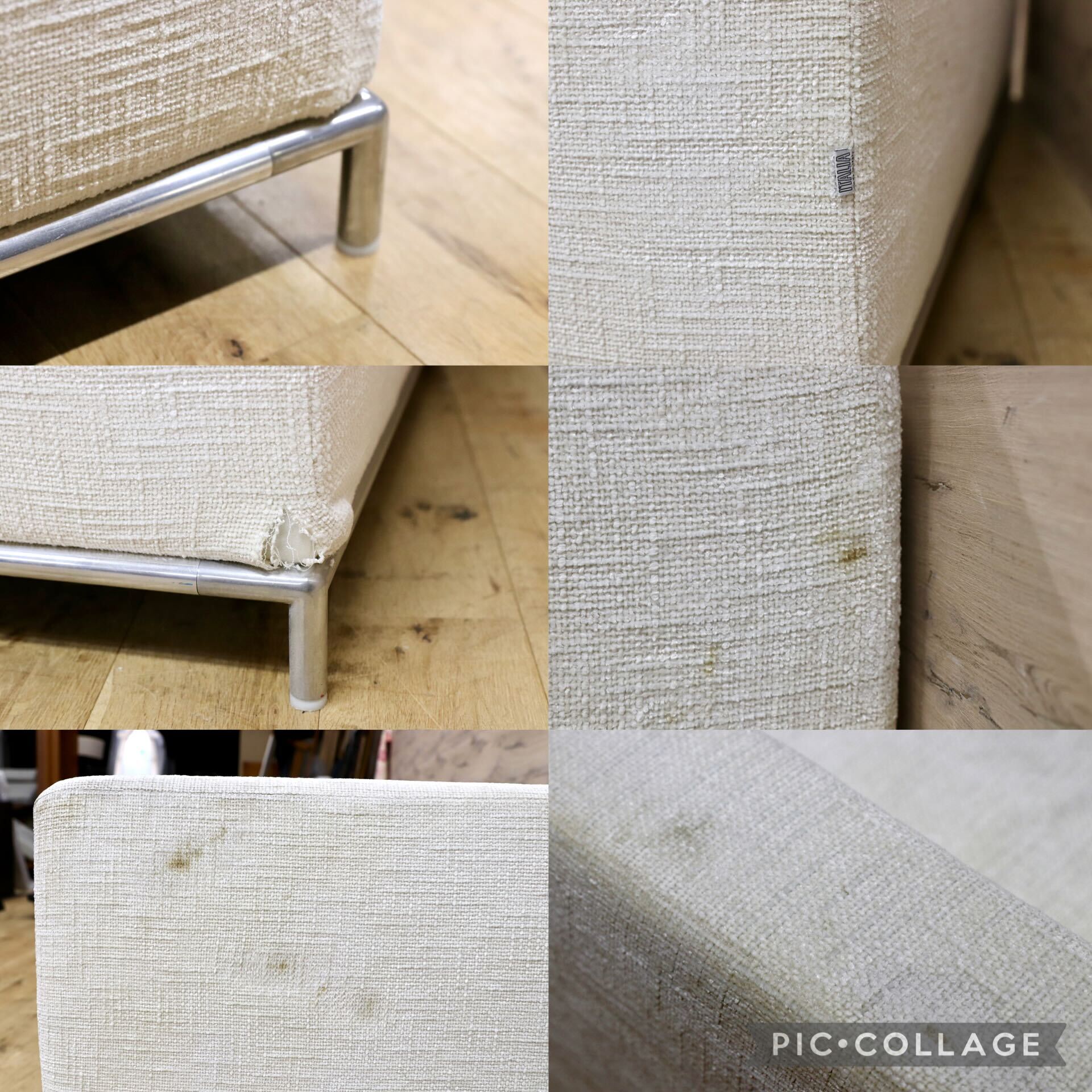 GMIS256○B&B ITALIA / ビーアンドビー GEORGE ジョージ 3人掛けソファ トリプルソファ 白 布張り アントニオ・チッテリオ 定価約80万