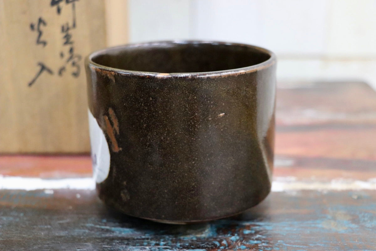 GMJS336A〇膳所焼 淡海ぜぜ 陽炎園造 茶碗 抹茶碗 茶道具 共箱