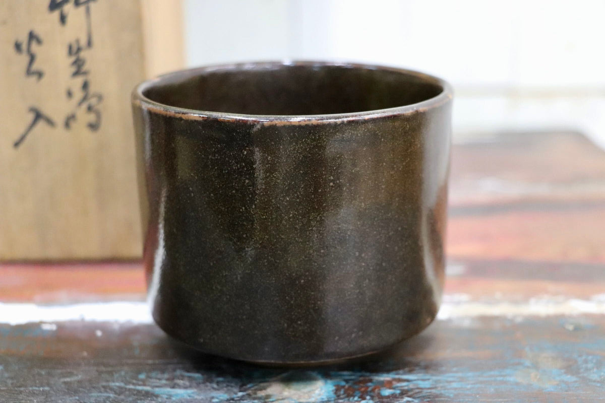 GMJS336A〇膳所焼 淡海ぜぜ 陽炎園造 茶碗 抹茶碗 茶道具 共箱