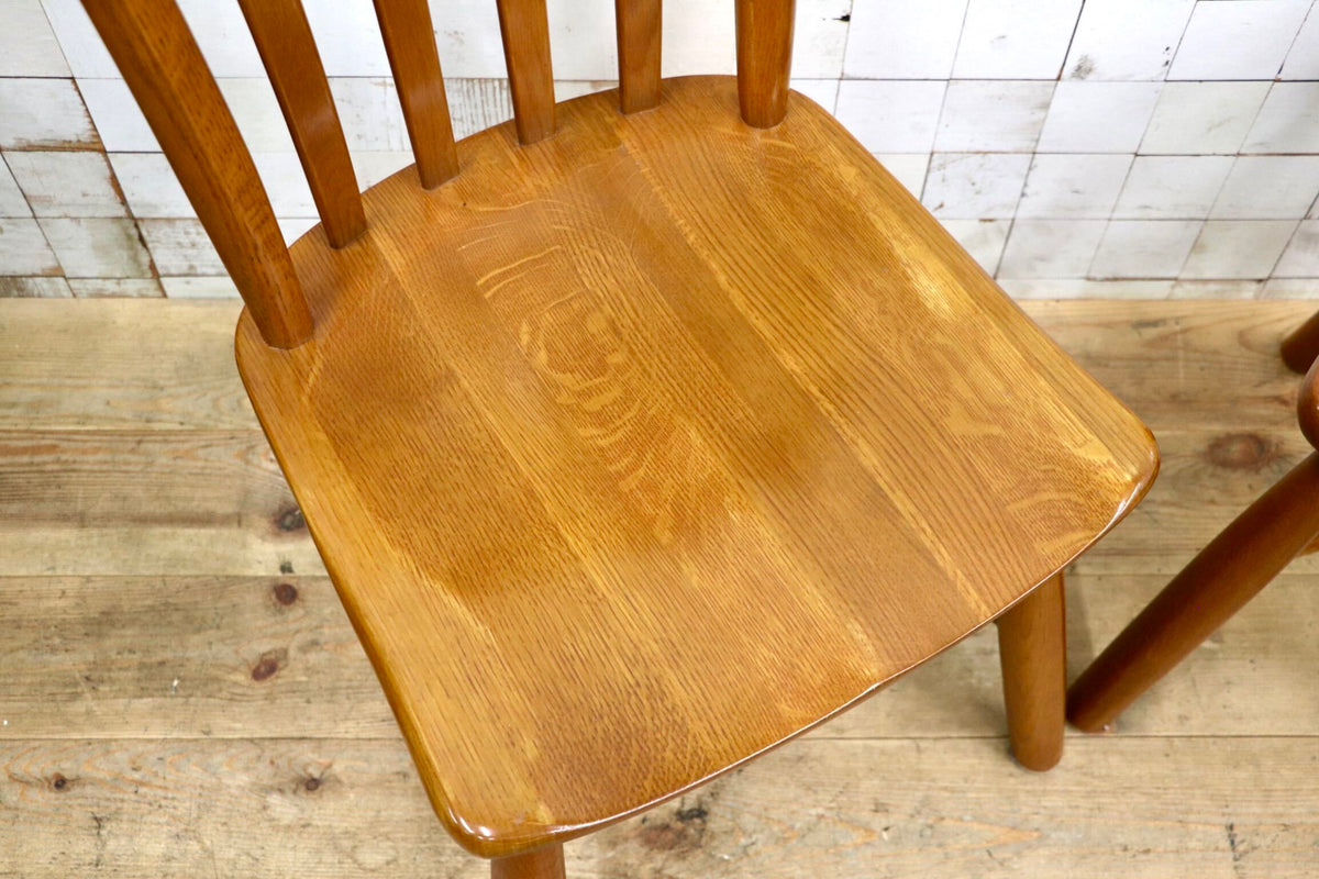 GMJH389A〇KASHIWA / 柏木工 ダイニングチェア 椅子 2脚セット 飛騨家具 ウィンザーチェア オーク カントリー