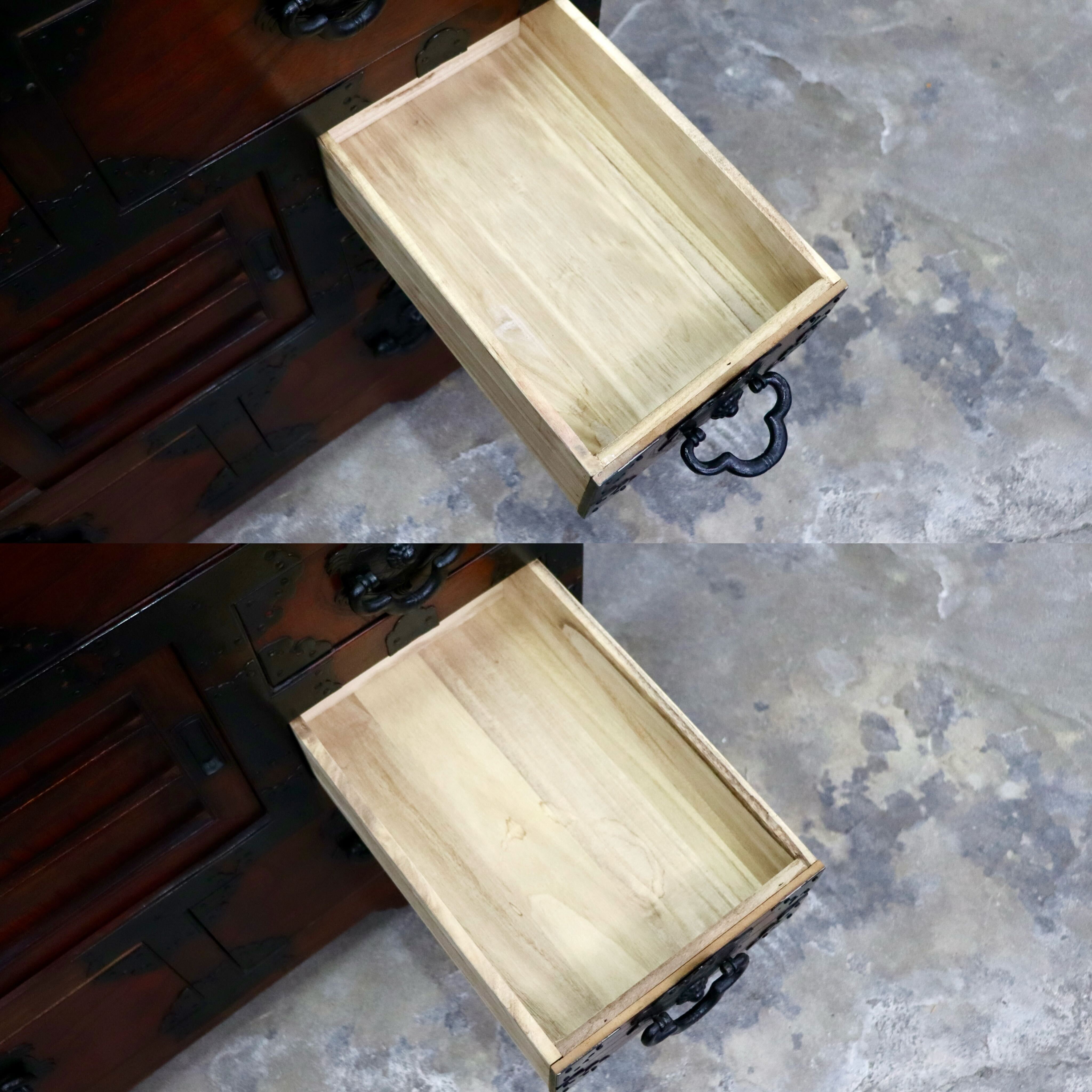 GMIS403○車箪笥 チェスト 整理箪笥 和モダン 古民家 レトロ 和家具 収納 引き出し 戸棚 アンティーク ヴィンテージ