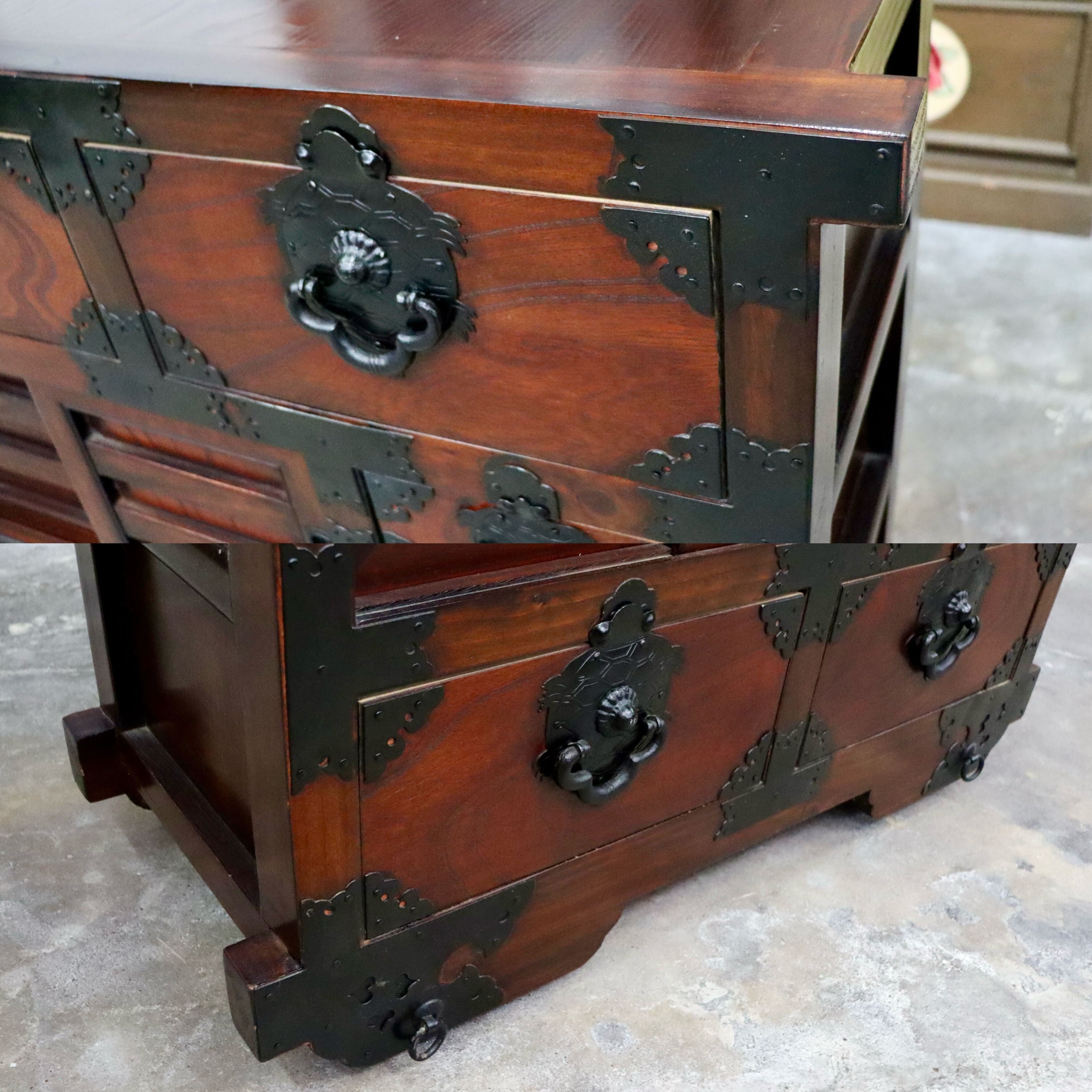 GMIS403○車箪笥 チェスト 整理箪笥 和モダン 古民家 レトロ 和家具 収納 引き出し 戸棚 アンティーク ヴィンテージ