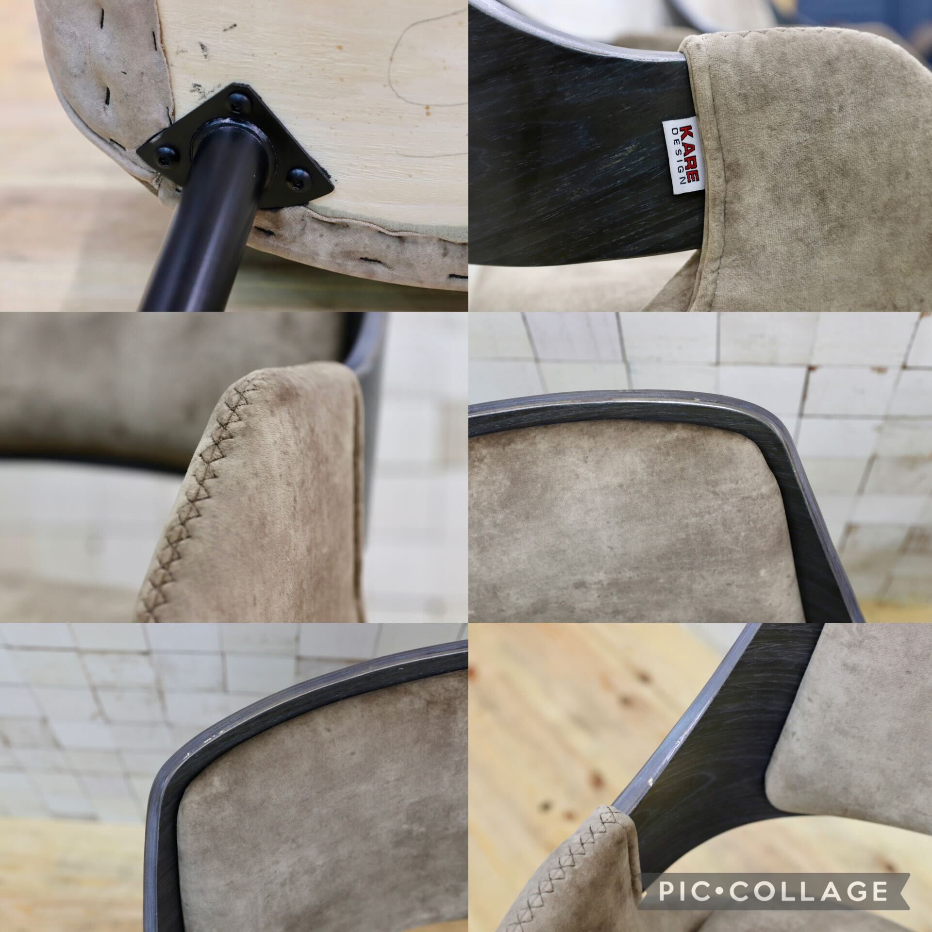 GMIK358A○KARE / カレ シャローナ シャンパン ダイニングチェア 椅子 2脚セット 廃番 レア