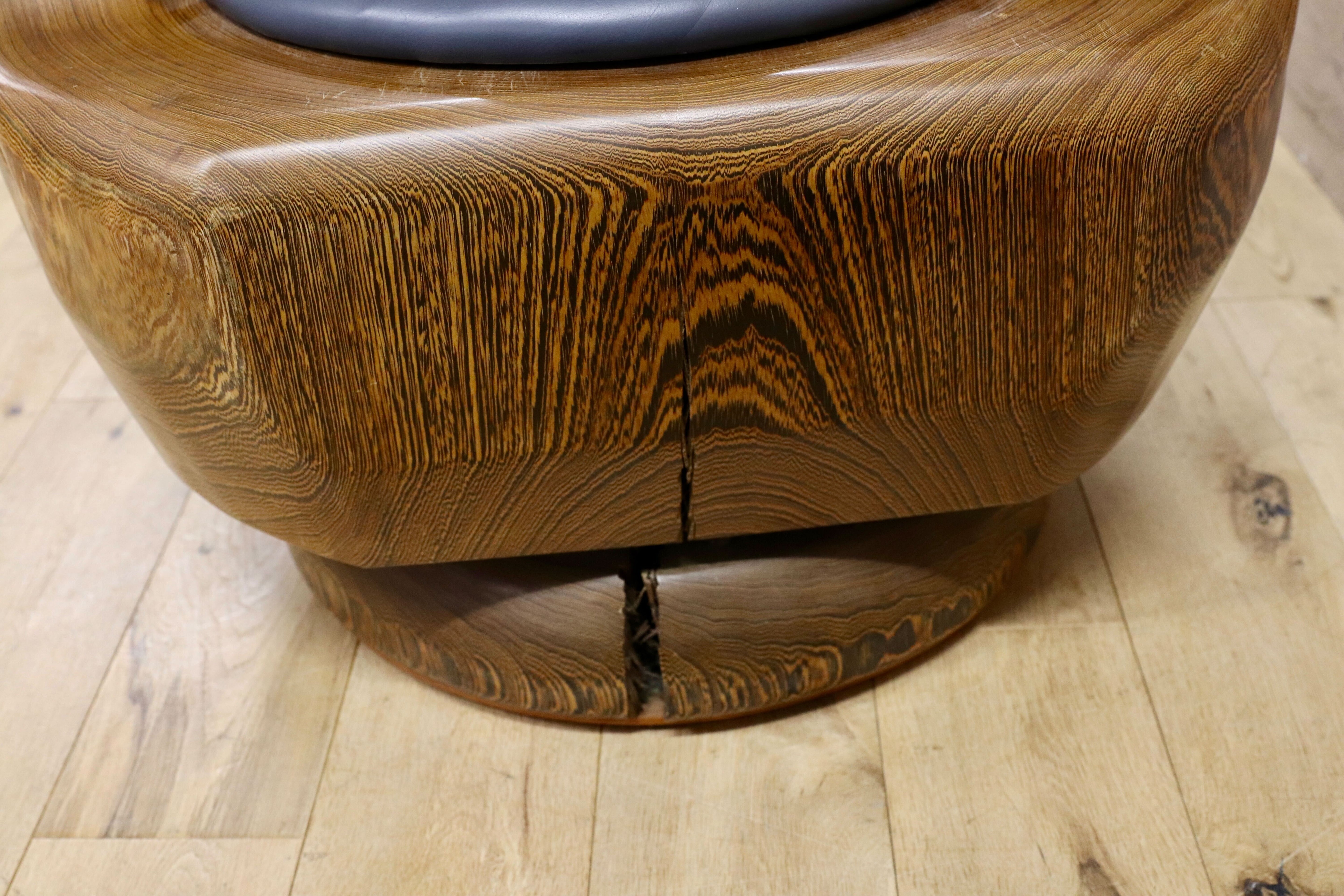 GMIH275A○鉄刀木 タガヤサン 大臣椅子 回転椅子 無垢材 応接 ラウンジ 和室 座敷 アンティーク