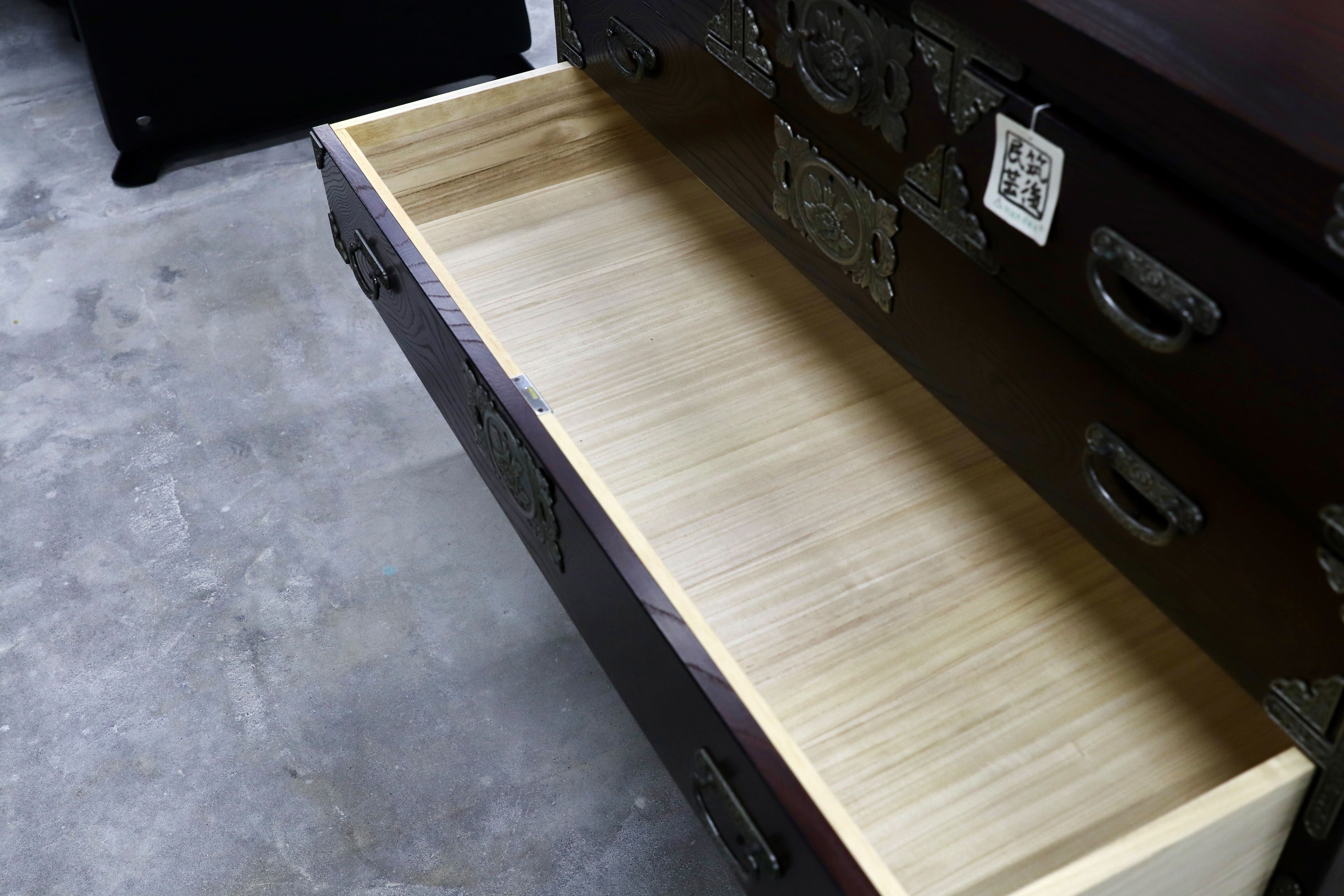 GMHH289○筑後民芸家具 チェスト 整理箪笥 サイドボード リビングボード 和家具 最高級 定価約42万