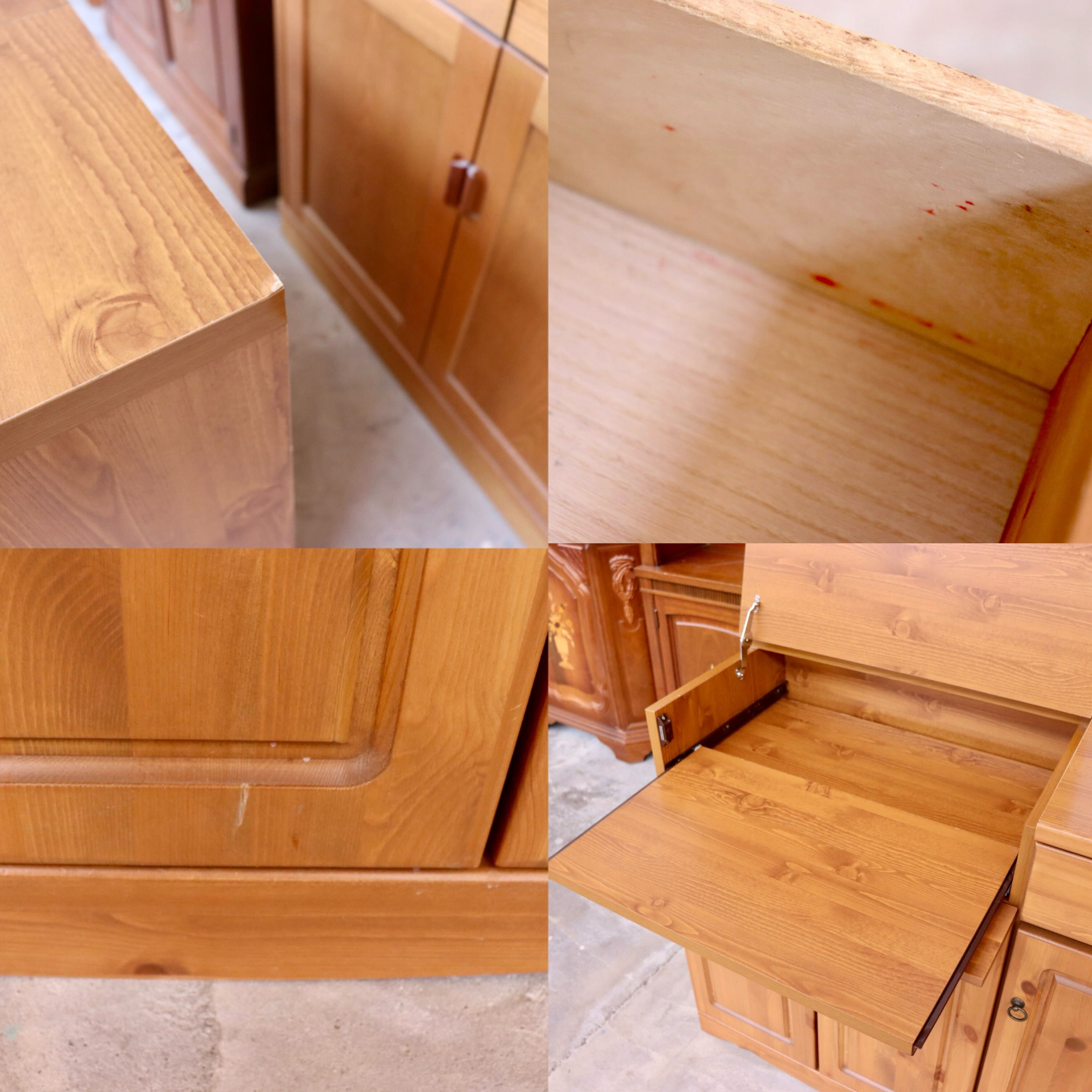 GMHN364○カントリー調 パイン キャビネット サイドボード 作業台 リビングボード 収納 木製 チェスト