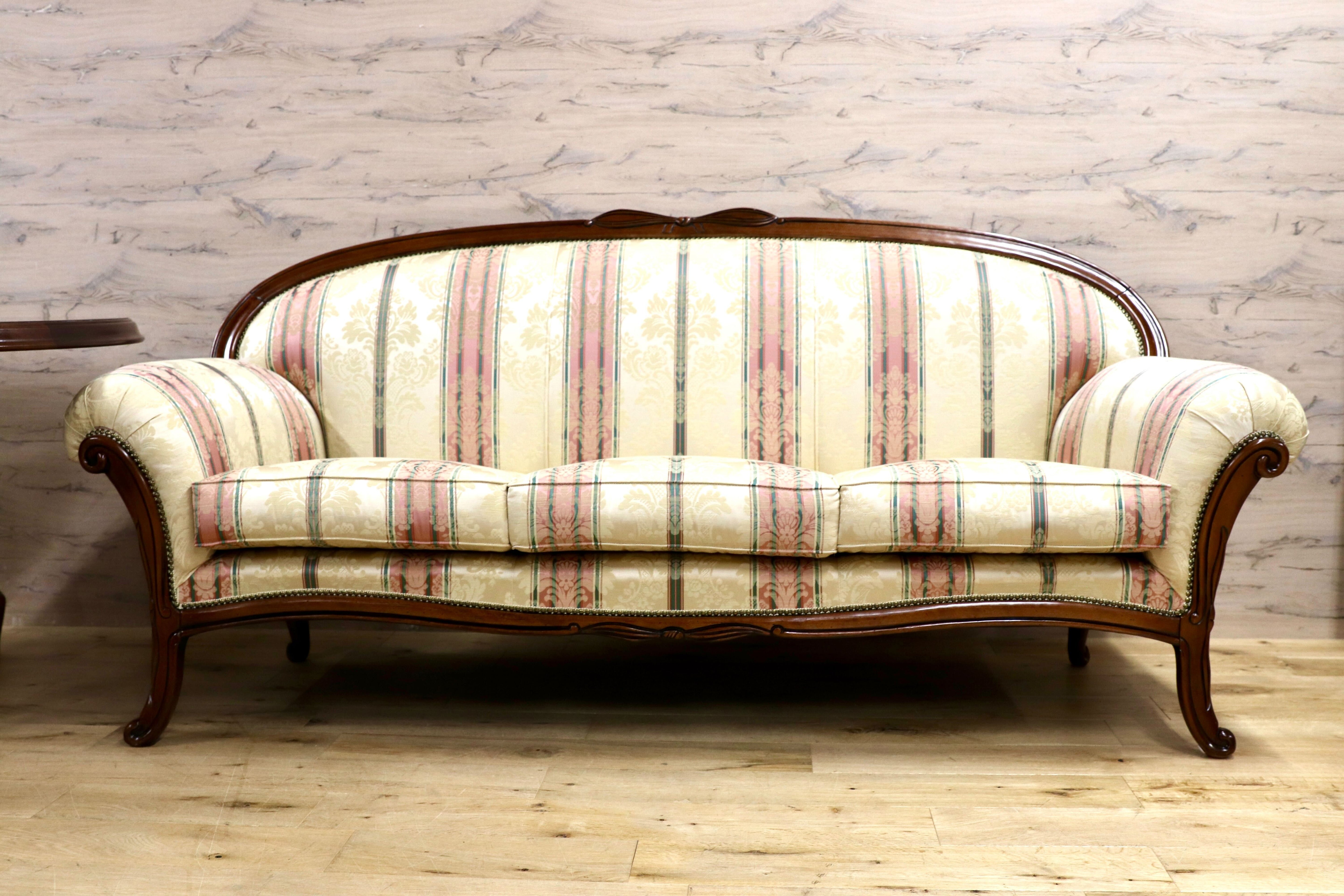 GMIK568○morello gianpaolo / モレロ・ジャンパウロ 3人掛けソファ トリプルソファ イタリア製 ロココ調 姫家具 エレガント 展示品