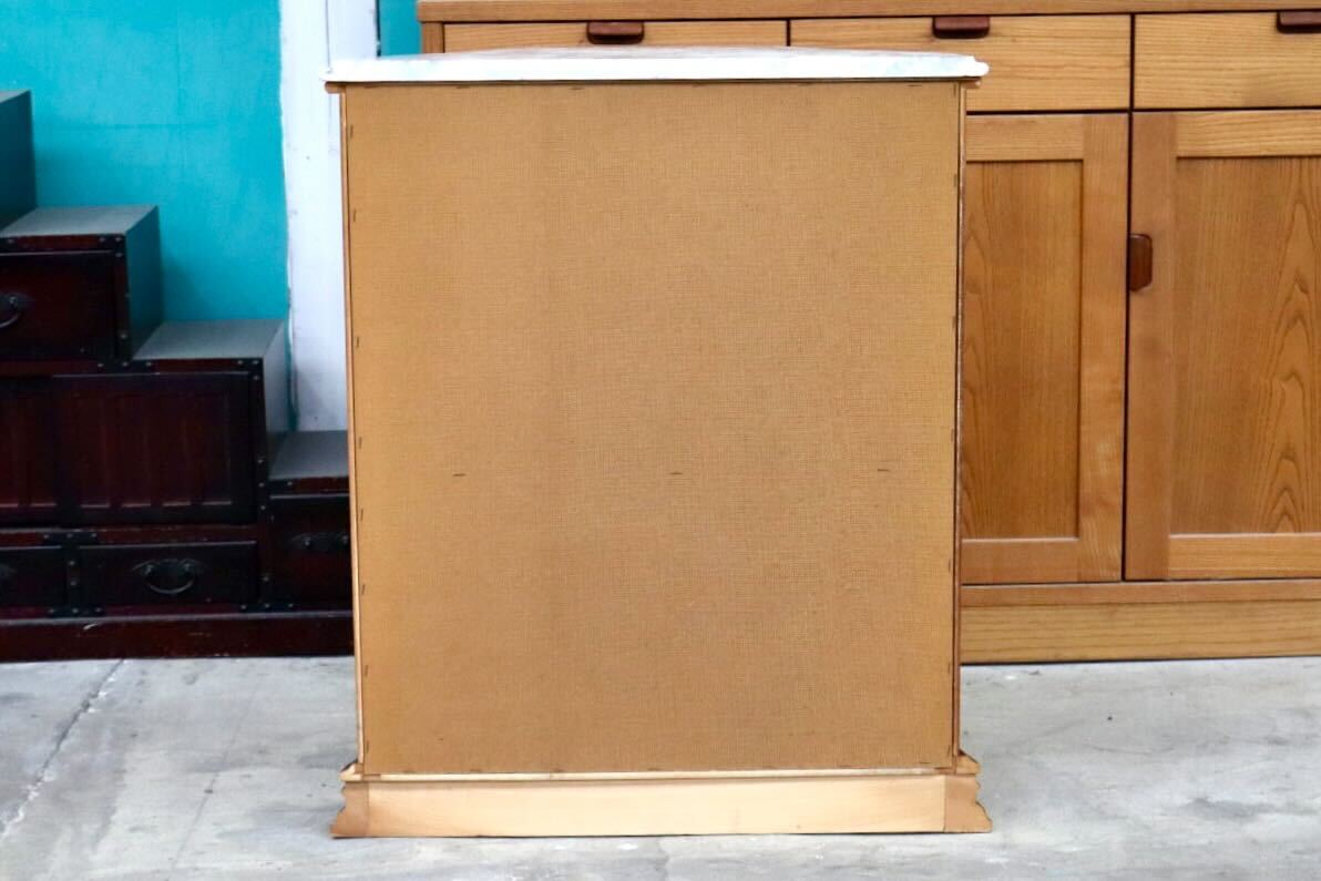 GMIH383A○サイドボード キャビネット 花台 木製 大理石天板 引き出し レトロ ヨーロピアン ヴィンテージ