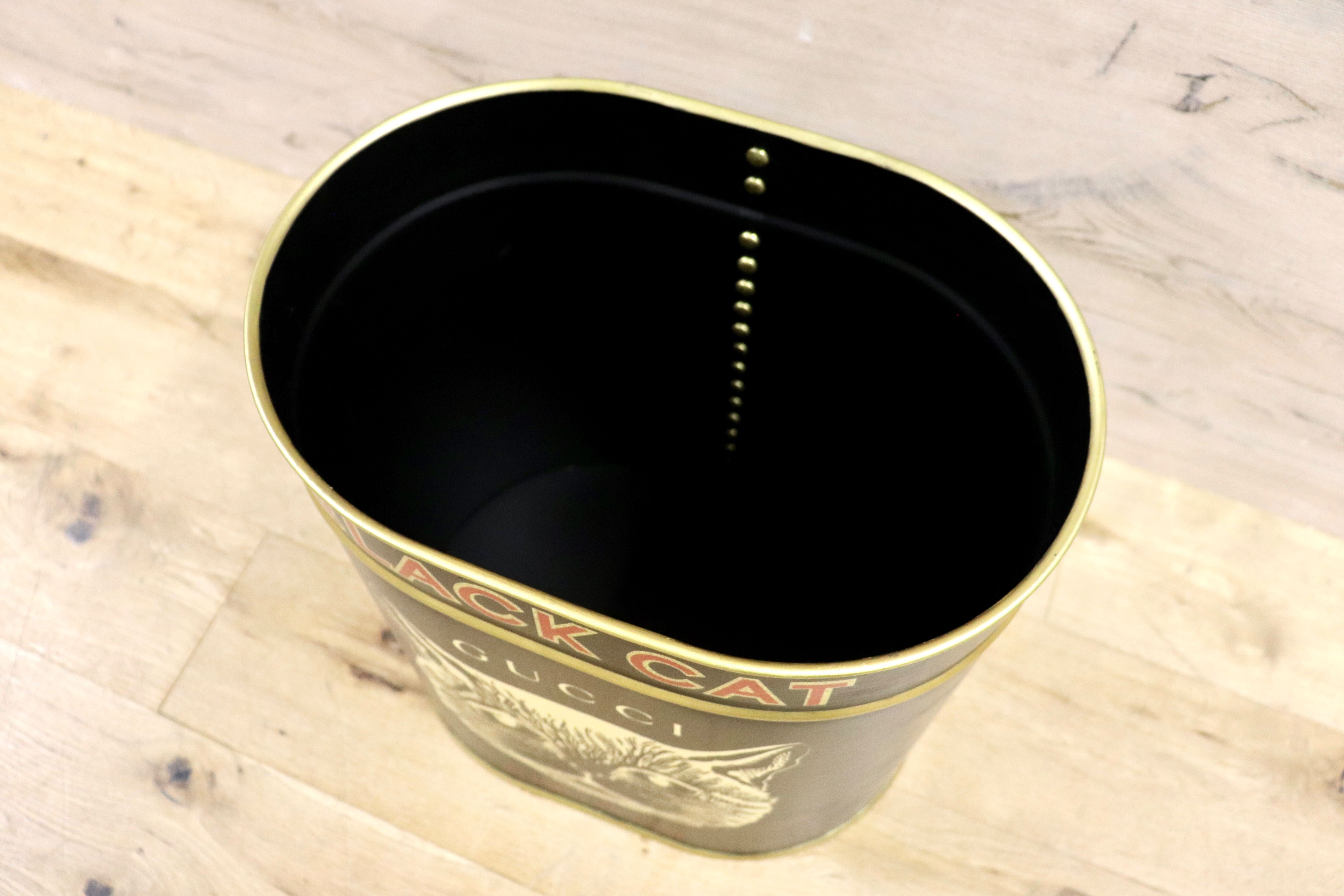 GMHO14○GUCCI / グッチ 収納ボックス blackcat Alessandro Michele アレッサンドロミケーレ 猫 蓋付き収納 ダストボックス 約40万 稀少