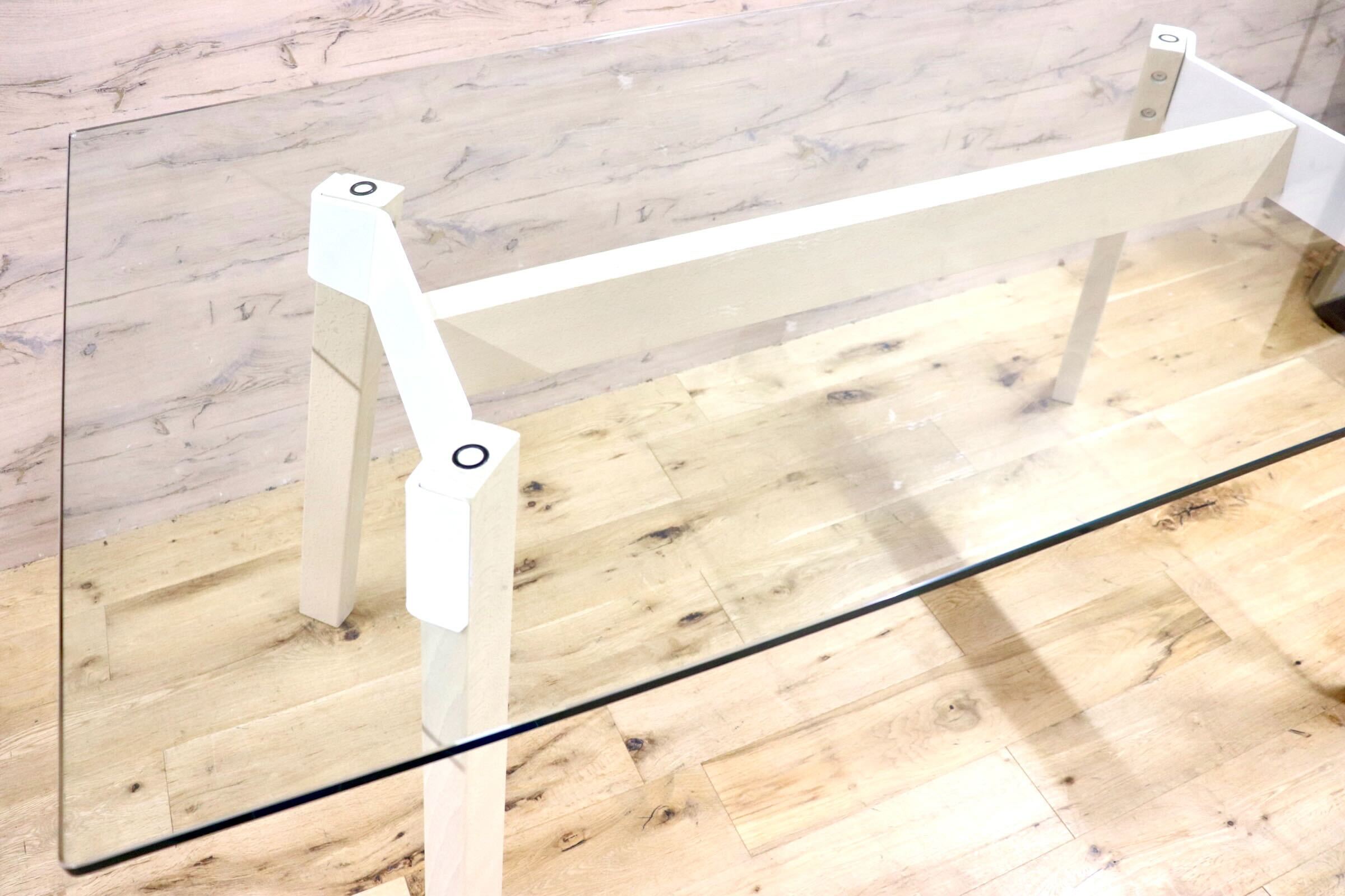 GMHN44A○Calligaris / カリガリス PAPER ペーパー ダイニングテーブル ガラス ビーチ材 イタリアモダン 展示品