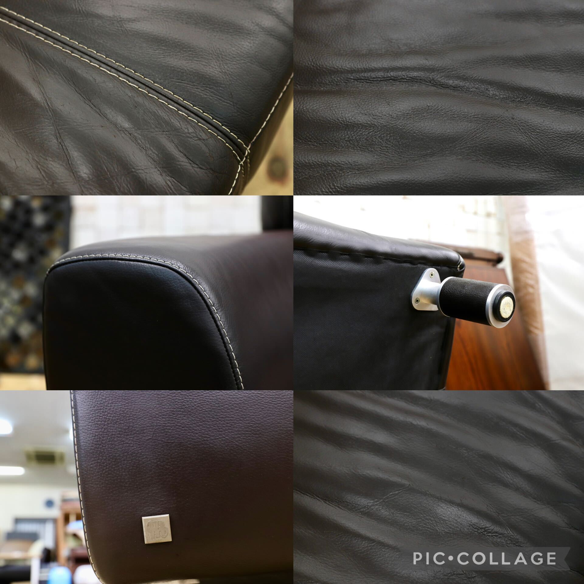 GMIH372○Gallery-M / ギャラリーエム 3人掛けソファ トリプルソファ ドイツ 本革 ACTUS アクタス 高級 モダン ダークブラウン 約35万