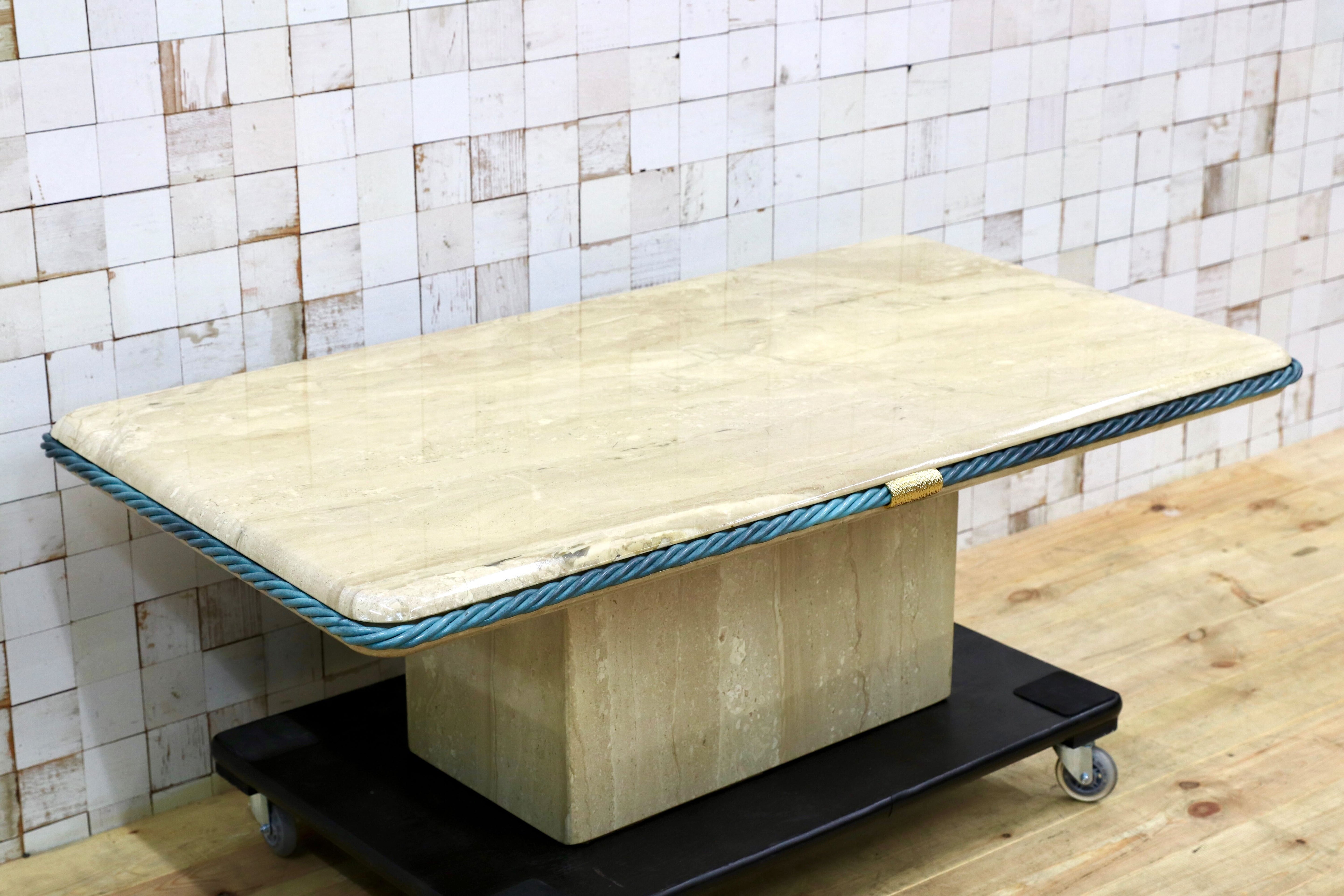 GMIO33○イタリア製 大理石 センターテーブル リビングテーブル クラシック エレガント ユーロカーサ ※発送不可