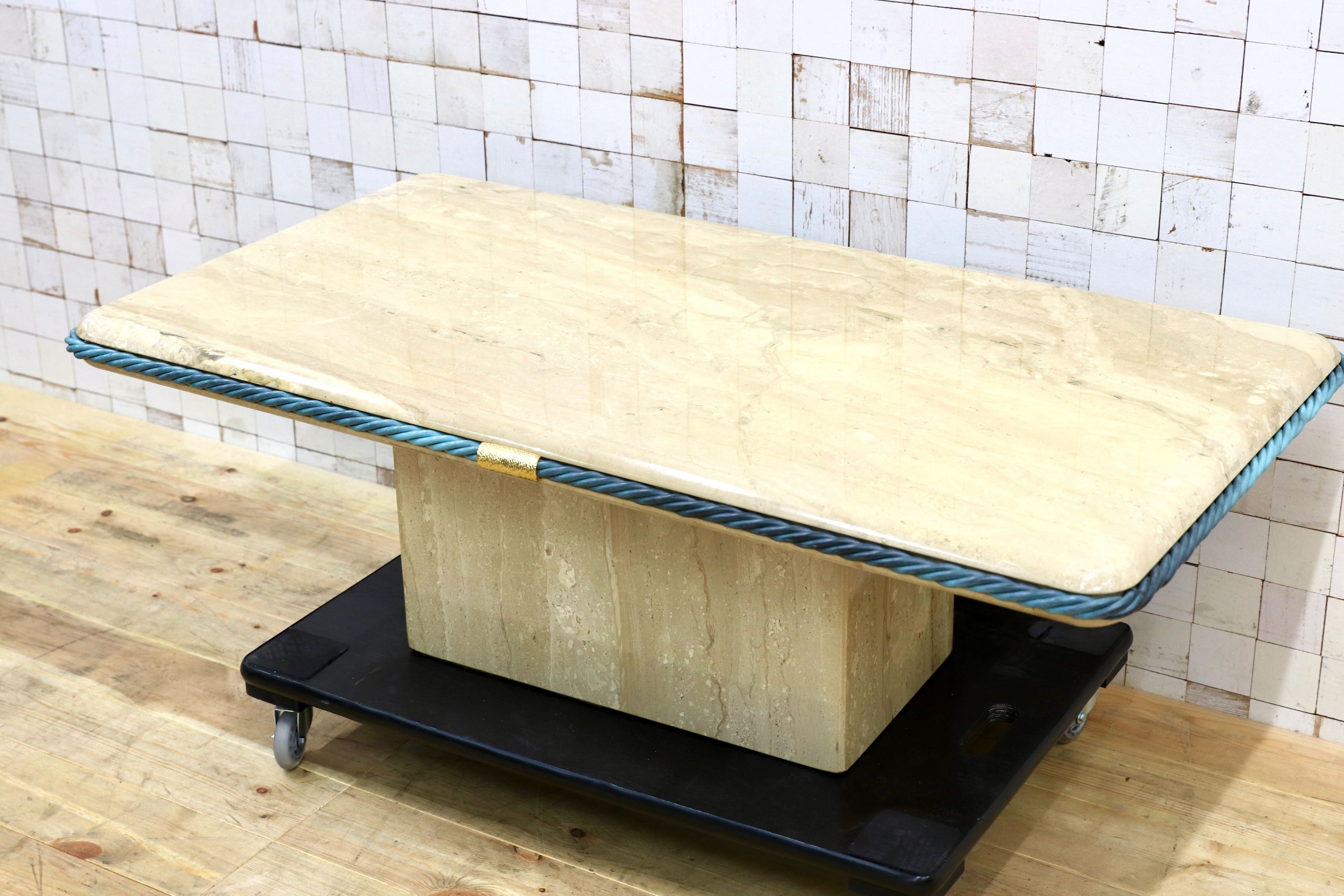 GMIO33○イタリア製 大理石 センターテーブル リビングテーブル クラシック エレガント ユーロカーサ ※発送不可