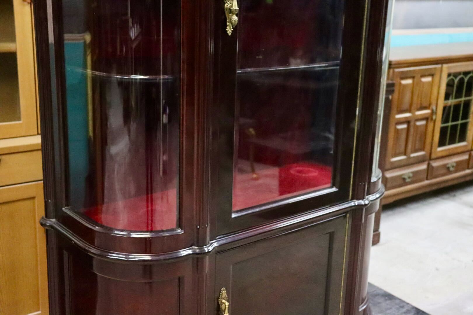 GMIK505○初音の家具 キュリオケース 飾り棚 キャビネット コレクションボード ヨーロピアン クラシック アンティーク 田中家具製作所