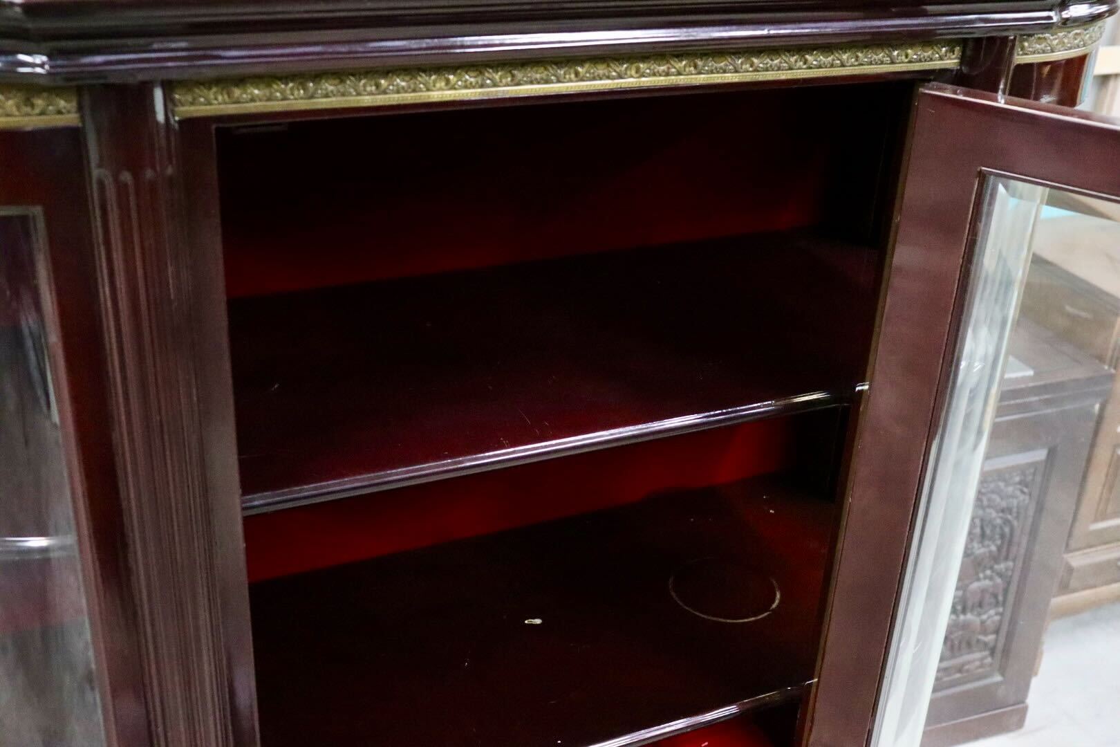 GMIK505○初音の家具 キュリオケース 飾り棚 キャビネット コレクションボード ヨーロピアン クラシック アンティーク 田中家具製作所