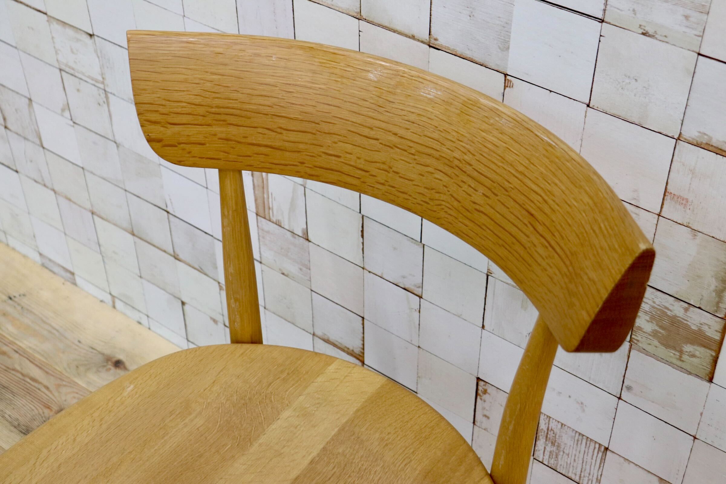 GMIS538B〇飛騨産業/ HIDA キツツキ CRESCENTクレセント ダイニングチェア 椅子オーク無垢材 定価約8.7万