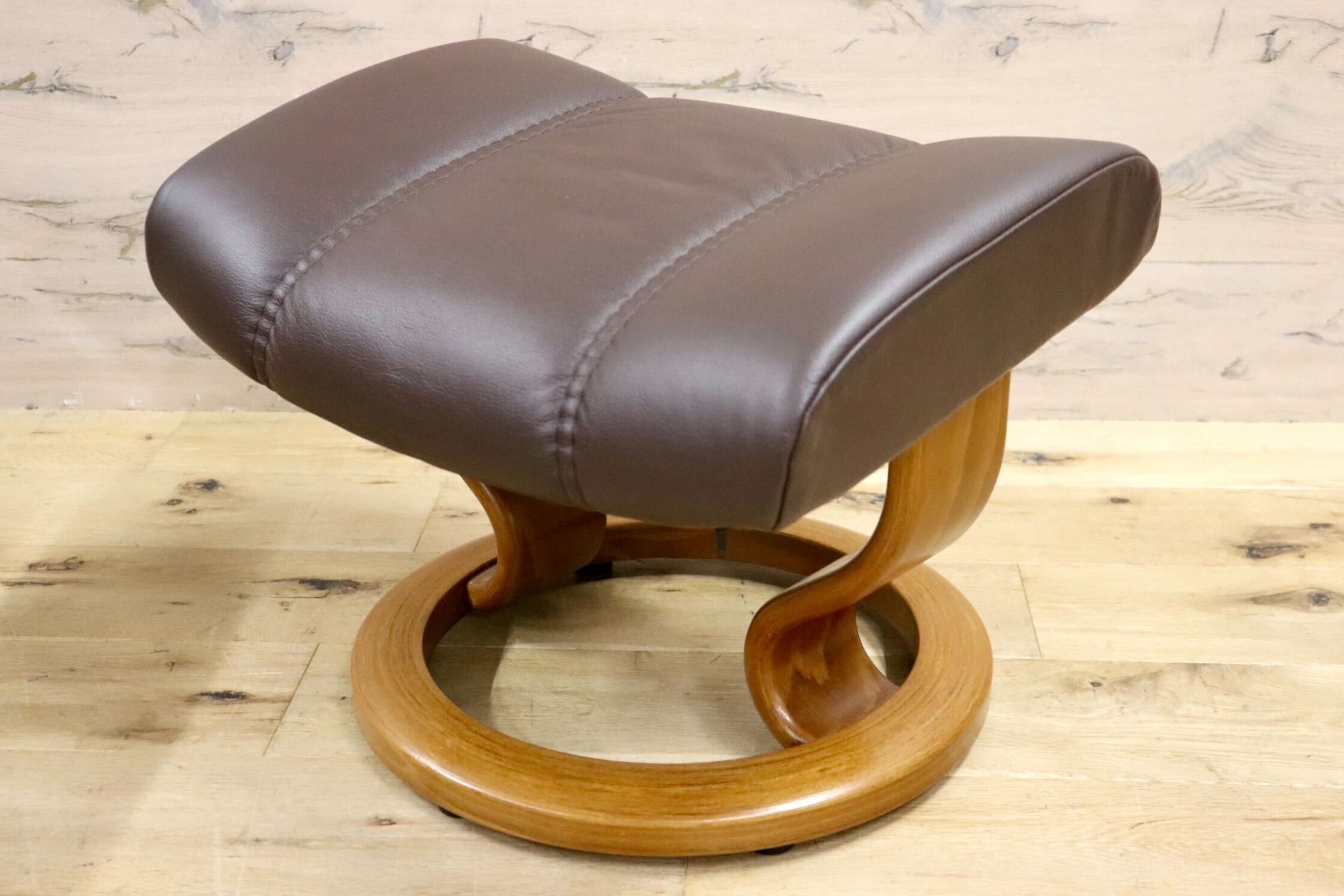 GMHN78○EKORNES / エコーネス コンサル リクライニングチェア パーソナルチェア オットマン 北欧 ノルウェー 本革 ブラウン 約26万 展示品