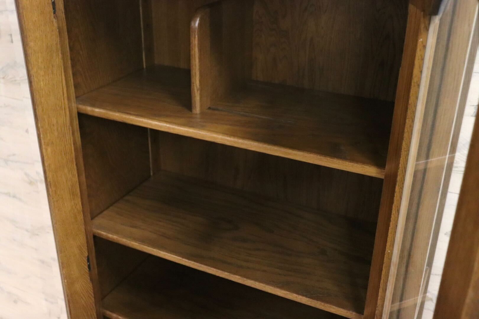 GMIH268○山室家具 EPPOIR エスポアール 旭川家具 書棚 本棚 本箱 キャビネット 飾り棚 ブックシェルフ オーク材 書斎 定価約28.6万