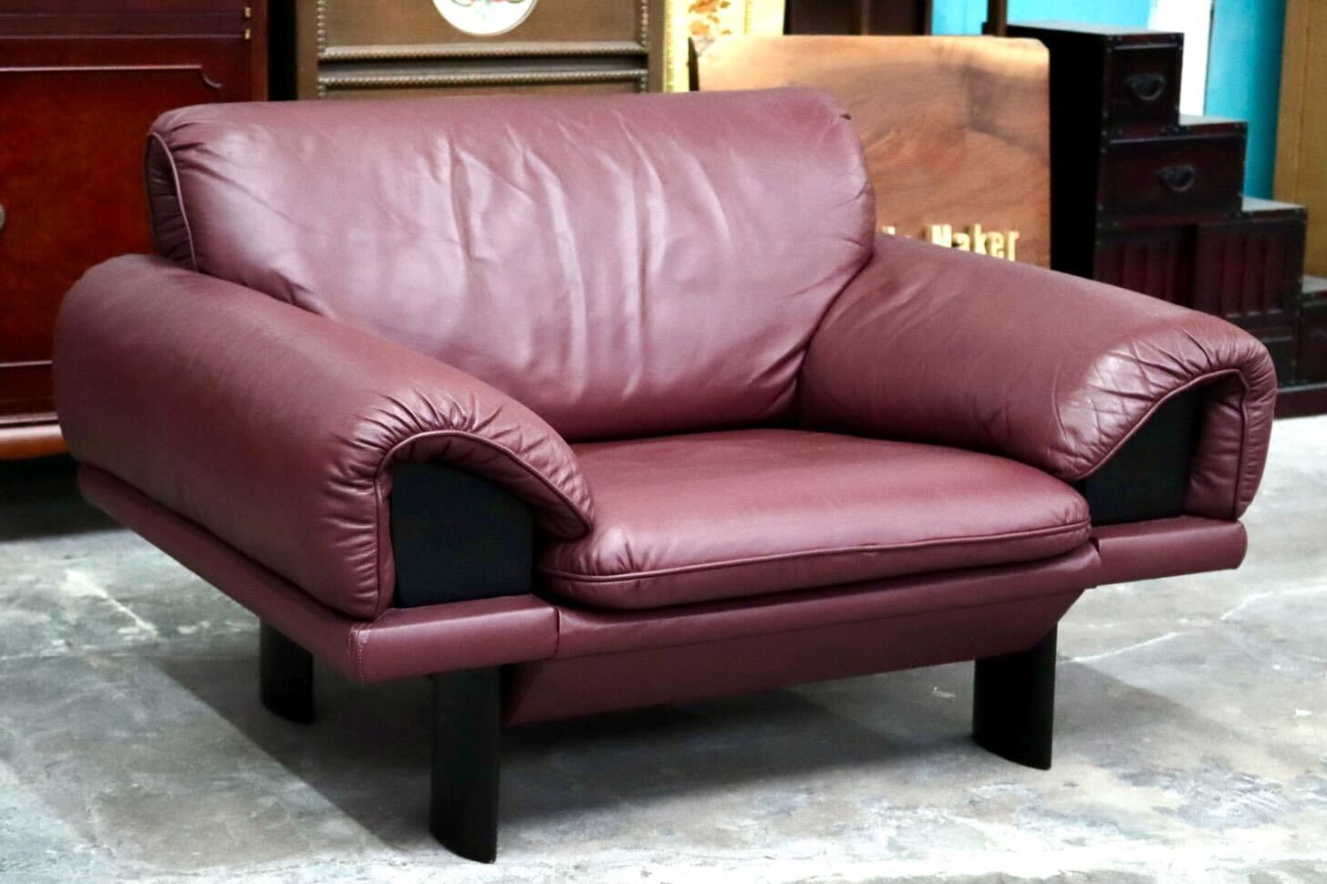 GMIS512A○モリシゲ / MORISHIGE シングルソファ 1人掛けソファ アームチェア 椅子 本革 IDC大塚家具 応接 モダン 国産家具