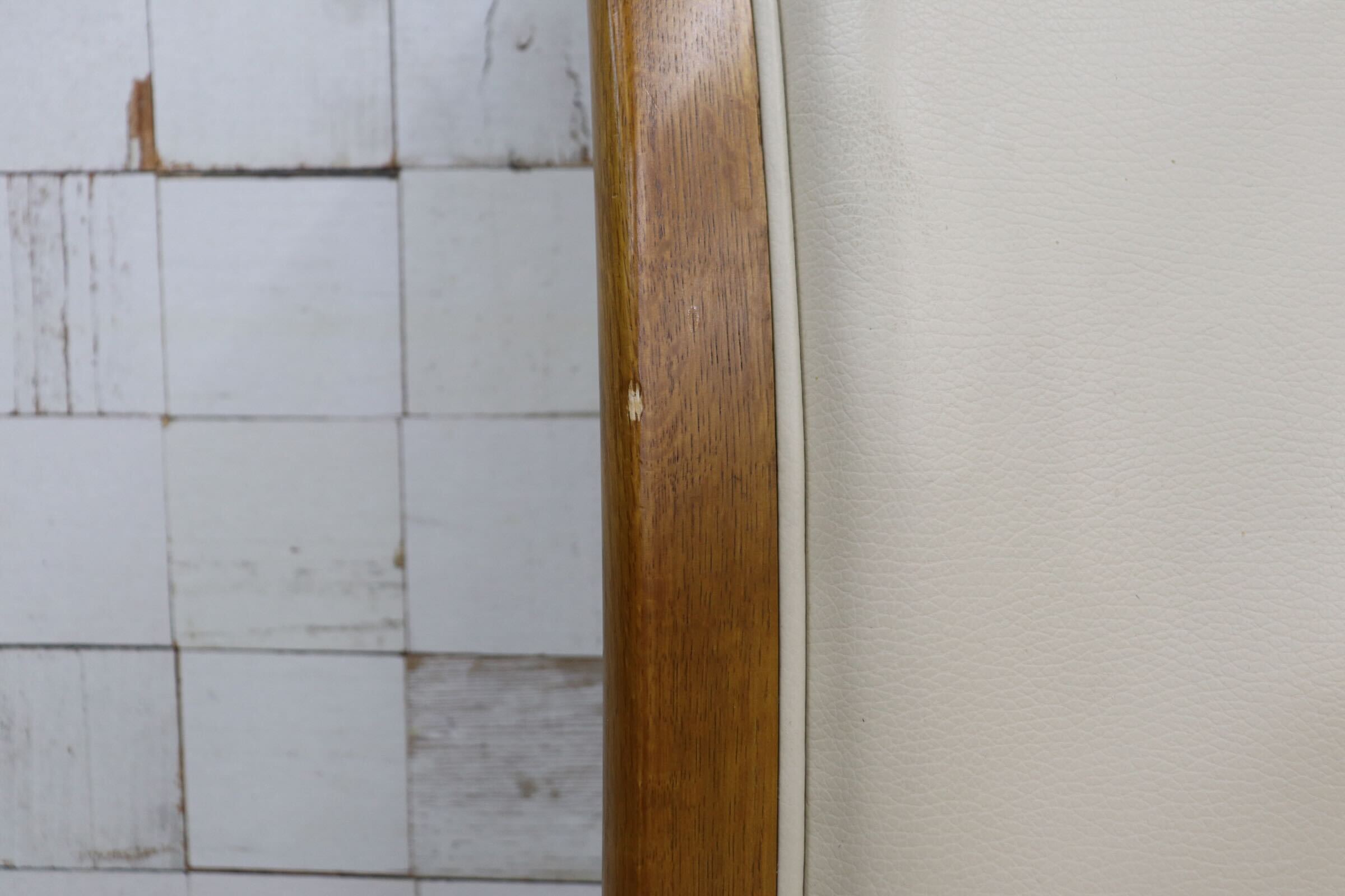 GMIS547A〇浜本工芸 / HAMAMOTO 椅子 ダイニングチェア アームレスチェア 本革 アイボリー オーク 定価約6.8万