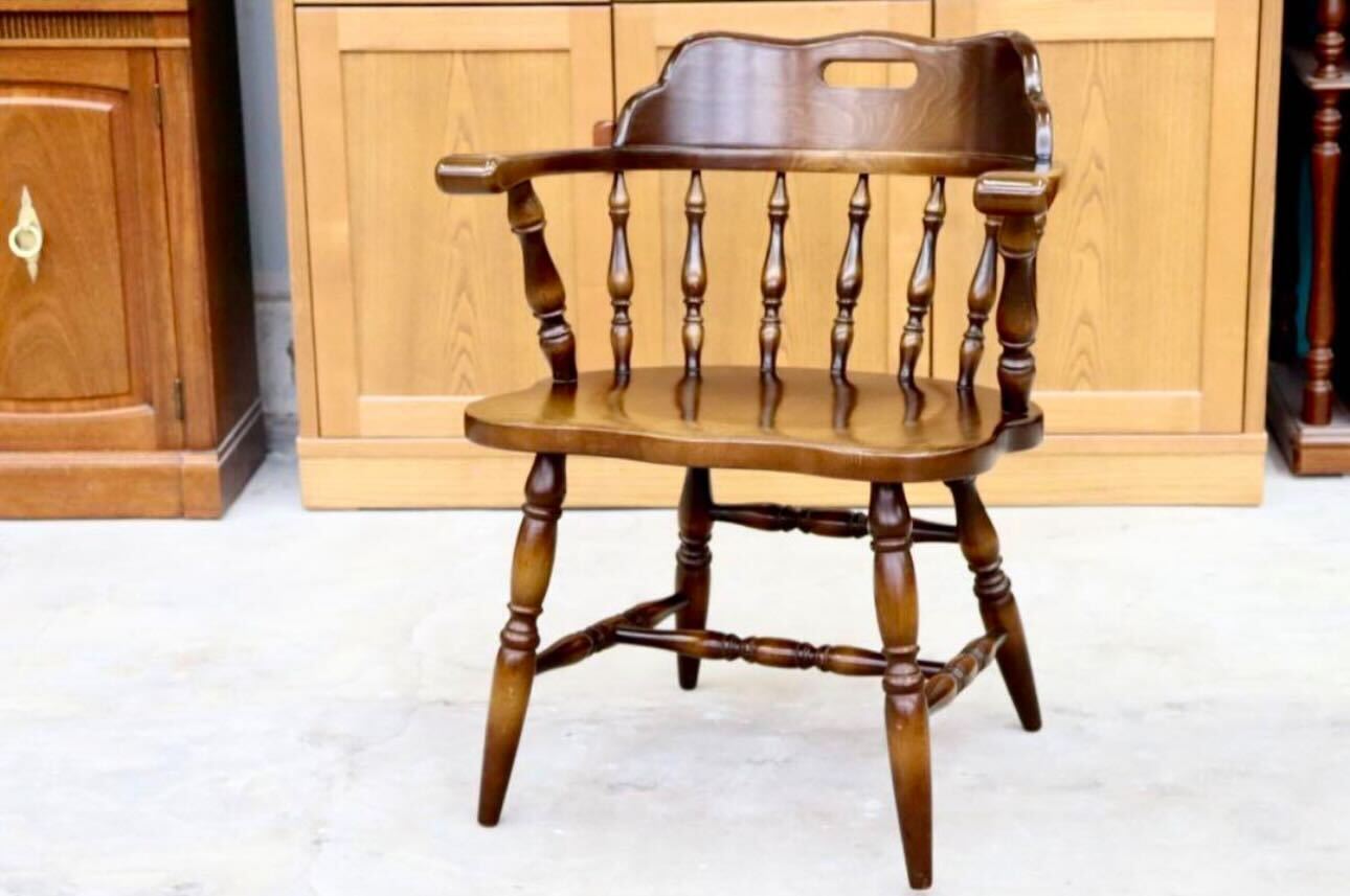 GMHS591C○飛騨産業 / HIDA キツツキ ウィンザーチェア ダイニングチェア 椅子 カントリー レトロ 無垢 国産家具