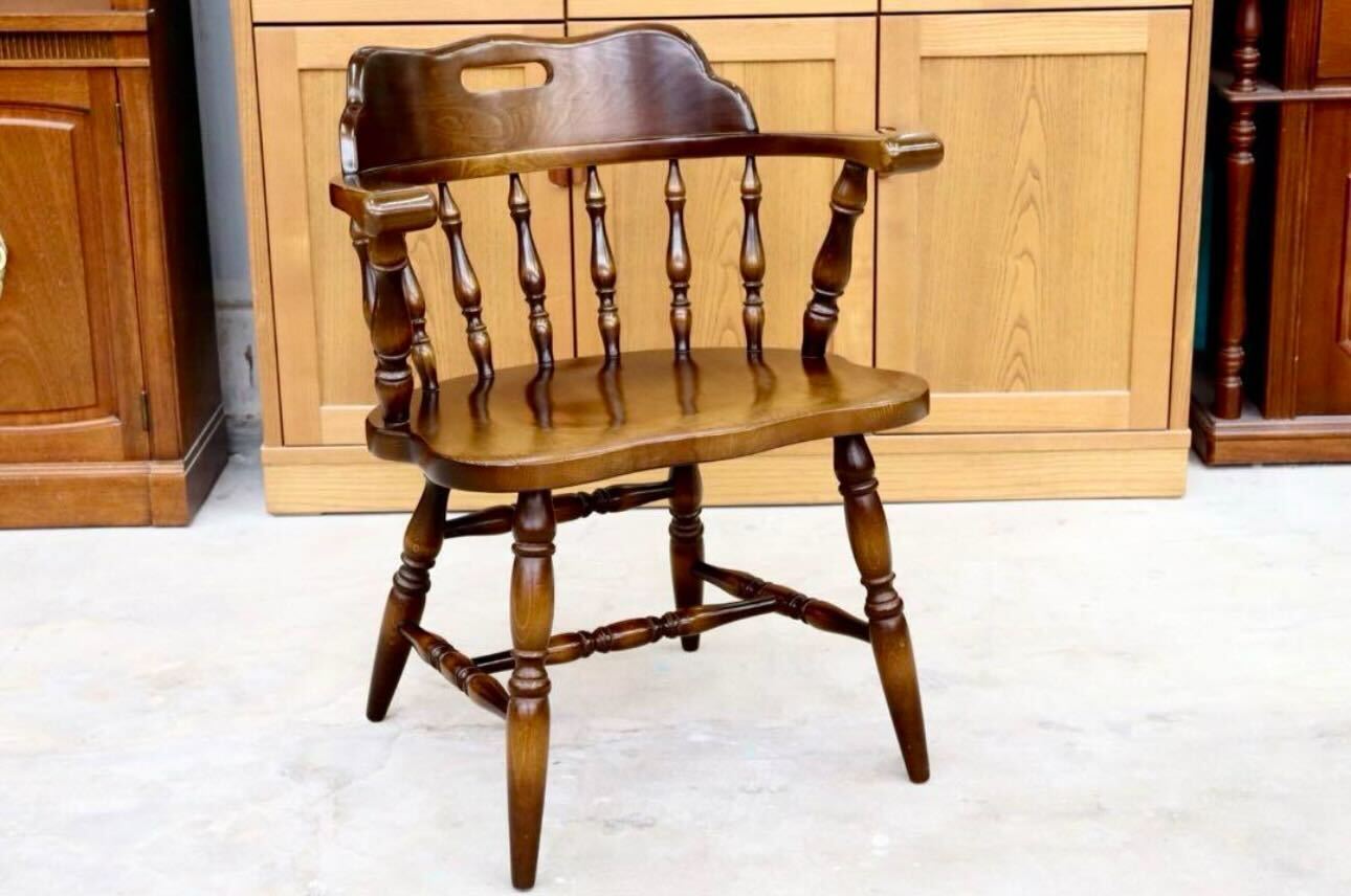 GMHS591C○飛騨産業 / HIDA キツツキ ウィンザーチェア ダイニングチェア 椅子 カントリー レトロ 無垢 国産家具