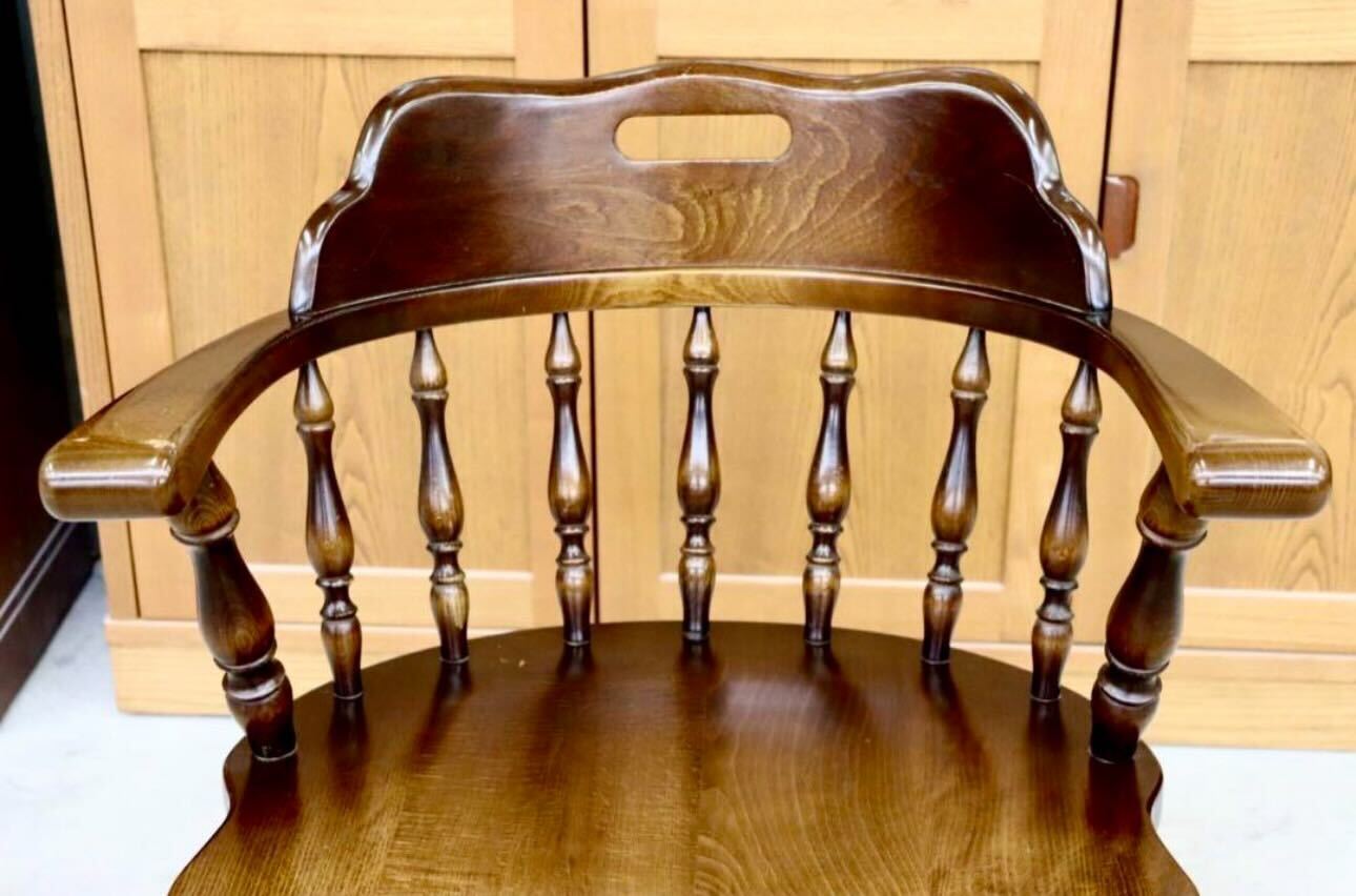 GMHS591C○飛騨産業 / HIDA キツツキ ウィンザーチェア ダイニングチェア 椅子 カントリー レトロ 無垢 国産家具