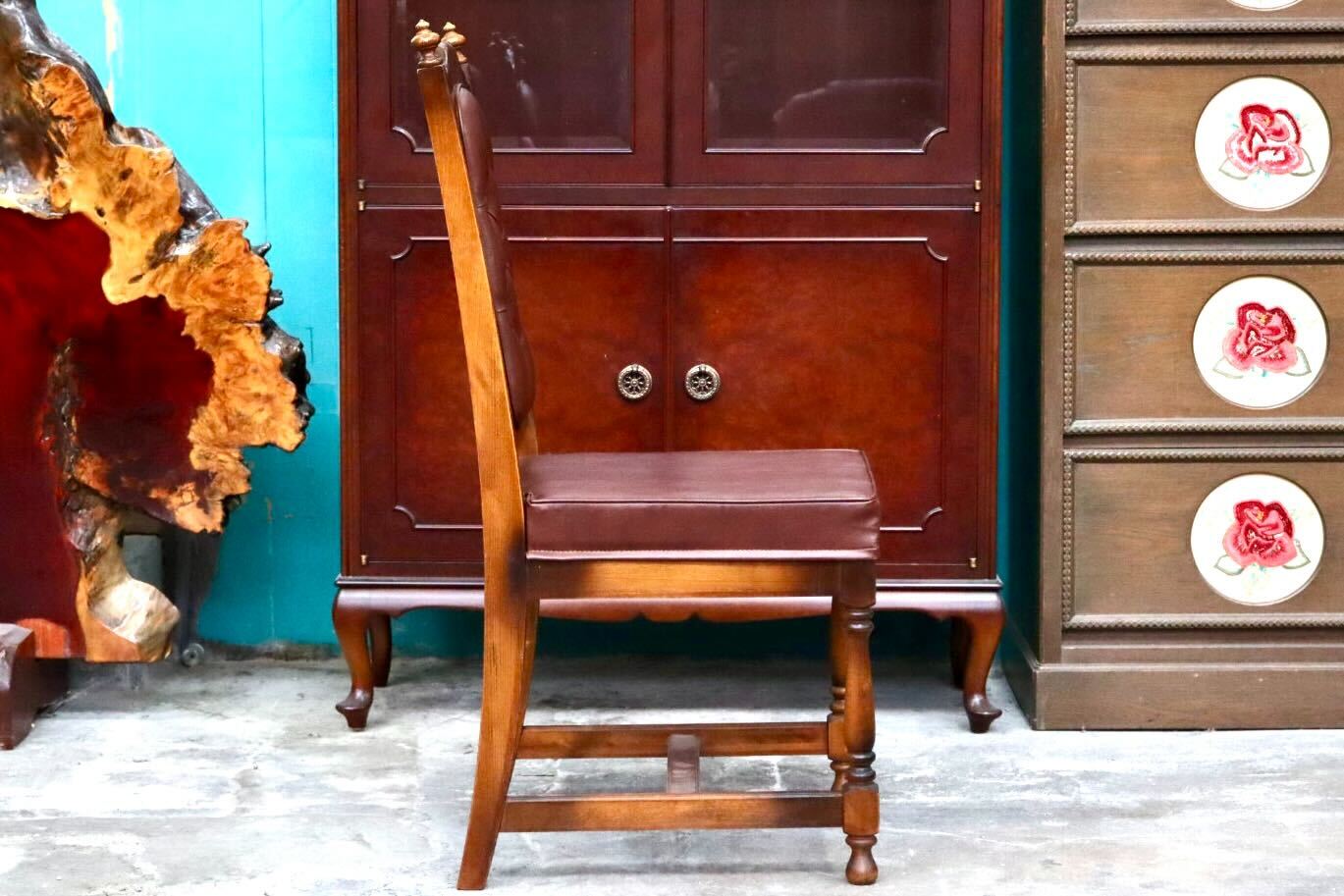 GMIS494A○karimoku / カリモク オールドカリモク ダイニングチェア アームレスチェア 椅子 ブナ材 レトロ クラシック ヴィンテージ