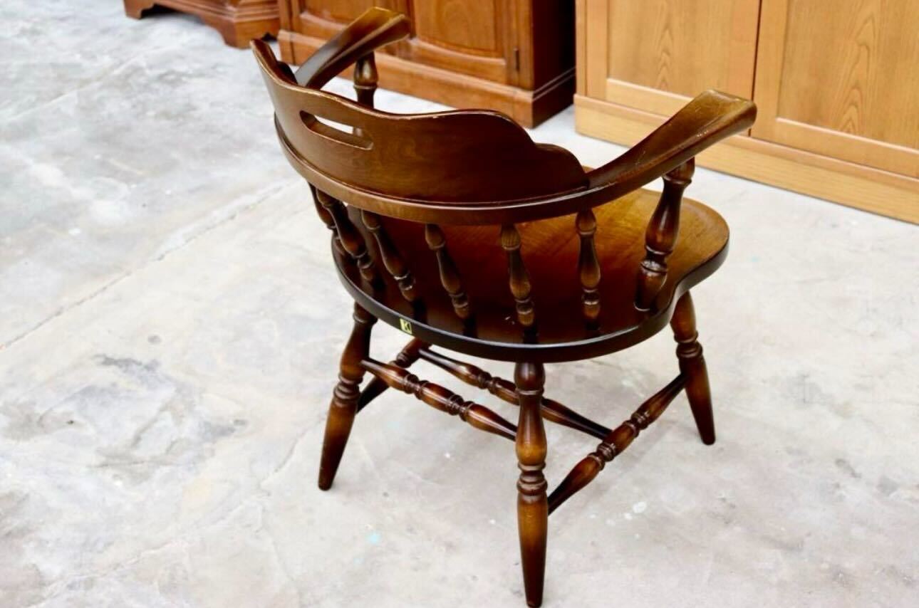 GMHS591C○飛騨産業 / HIDA キツツキ ウィンザーチェア ダイニングチェア 椅子 カントリー レトロ 無垢 国産家具