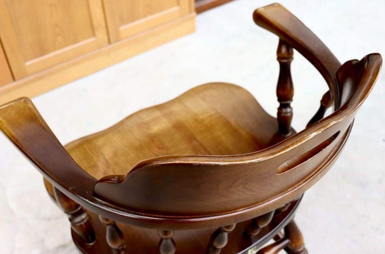 GMHS591C○飛騨産業 / HIDA キツツキ ウィンザーチェア ダイニングチェア 椅子 カントリー レトロ 無垢 国産家具