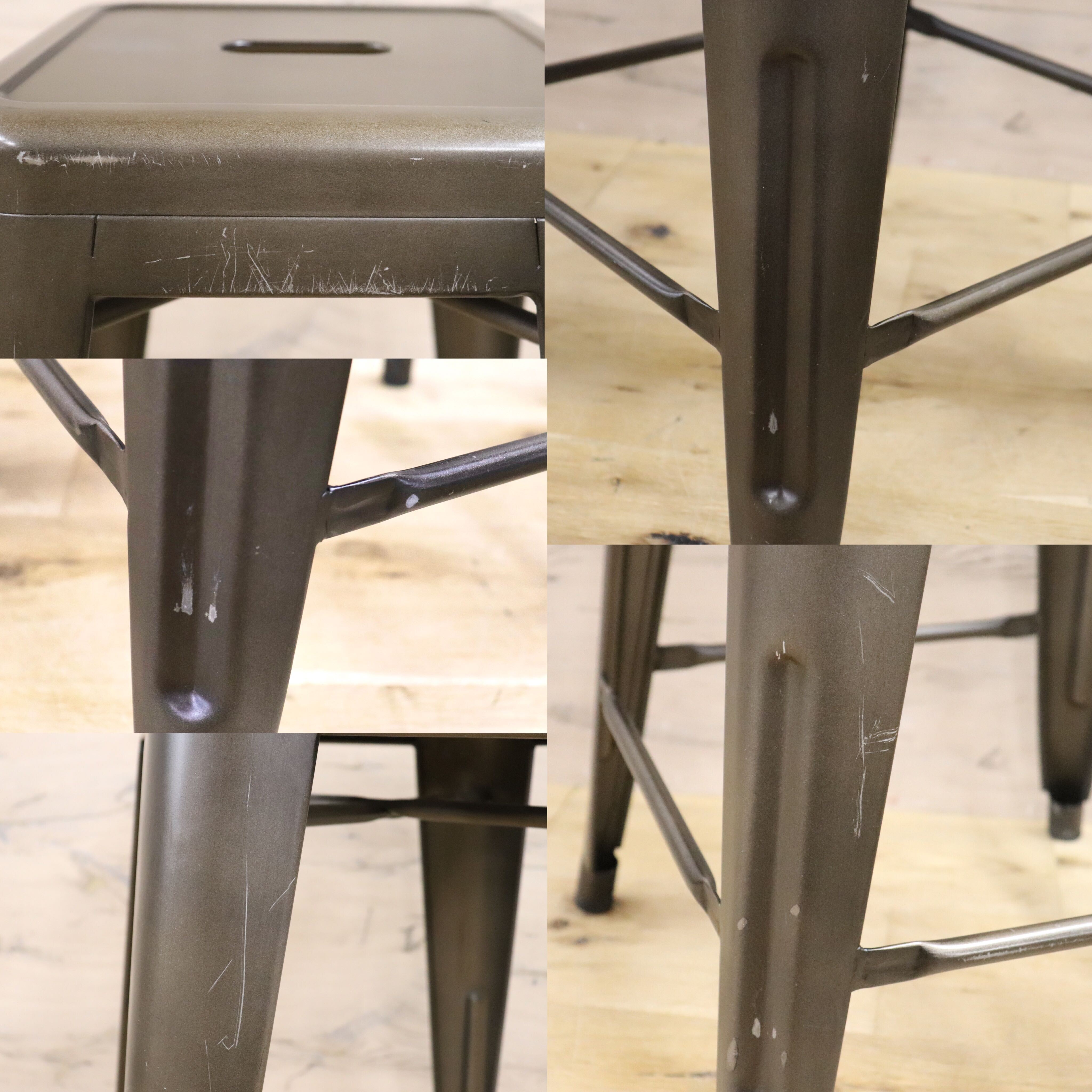 GMHN111B○Knot antiques / ノットアンティークス CRASH GATE クラッシュゲート ブリックチェア スツール 2脚セット スタッキング 関家具