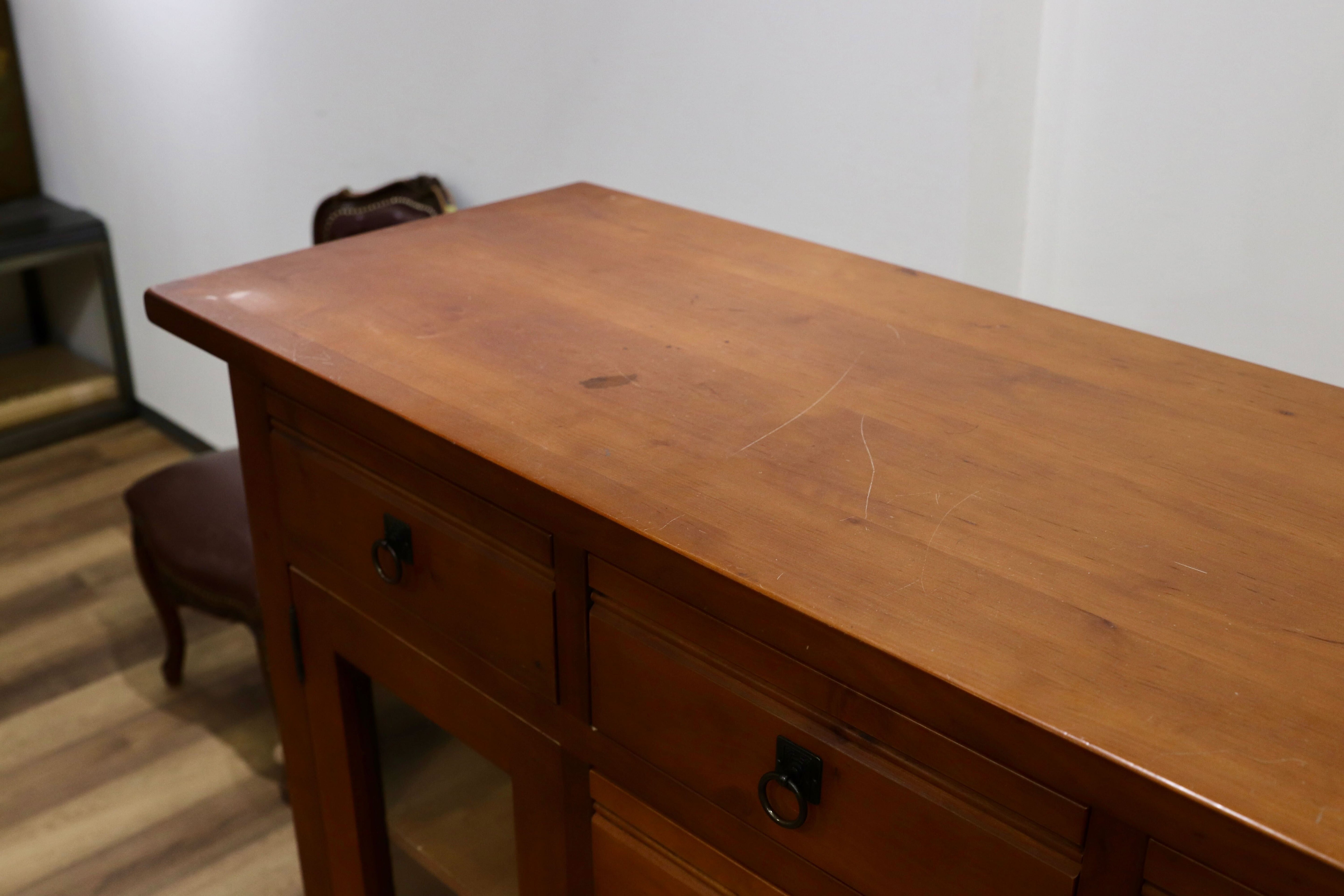 GMHK875○パイン材 カントリー オールド サイドボード リビングボード カウンター キャビネット 収納家具 店舗什器 検)アンファン