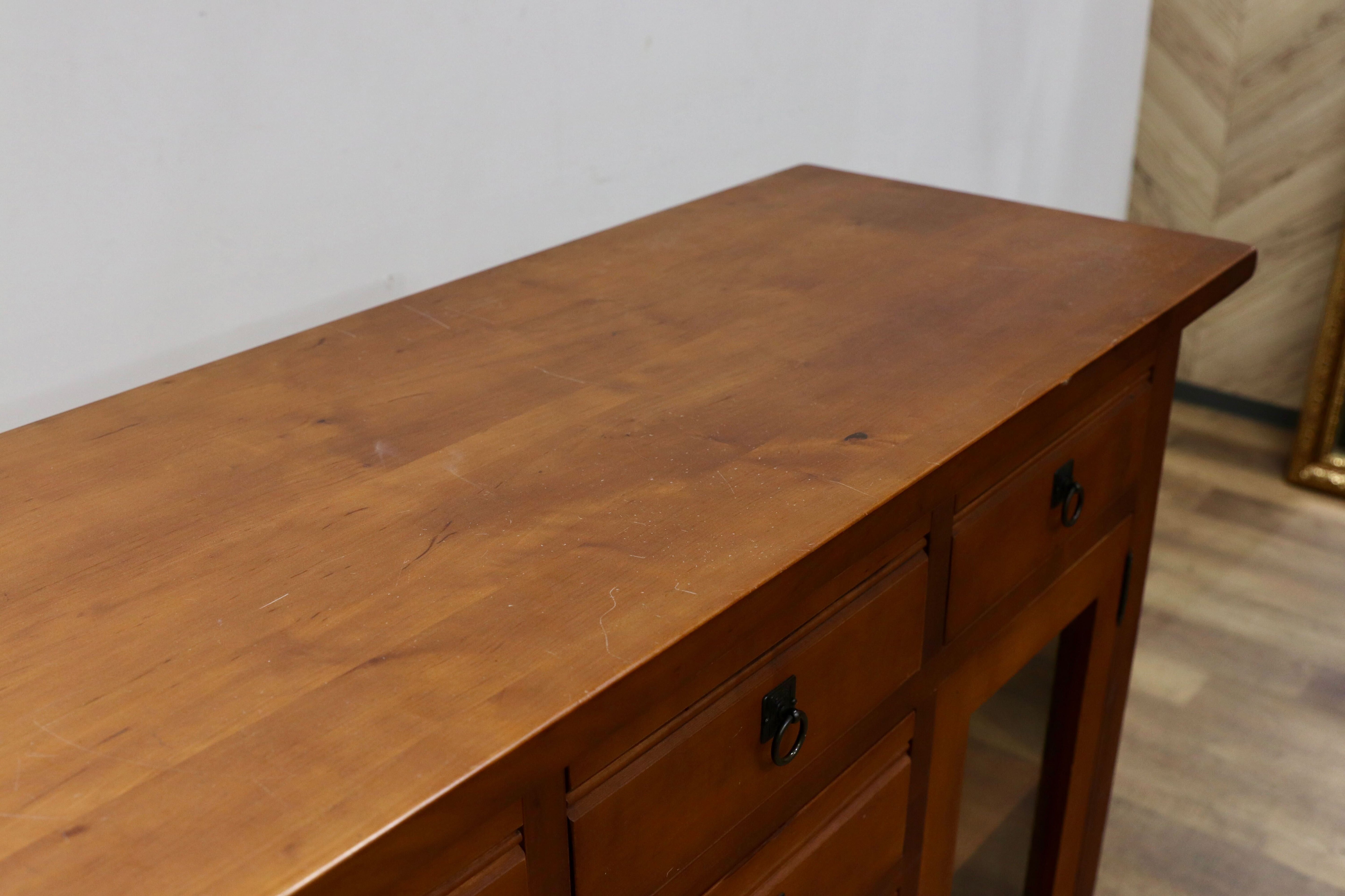 GMHK875○パイン材 カントリー オールド サイドボード リビングボード カウンター キャビネット 収納家具 店舗什器 検)アンファン