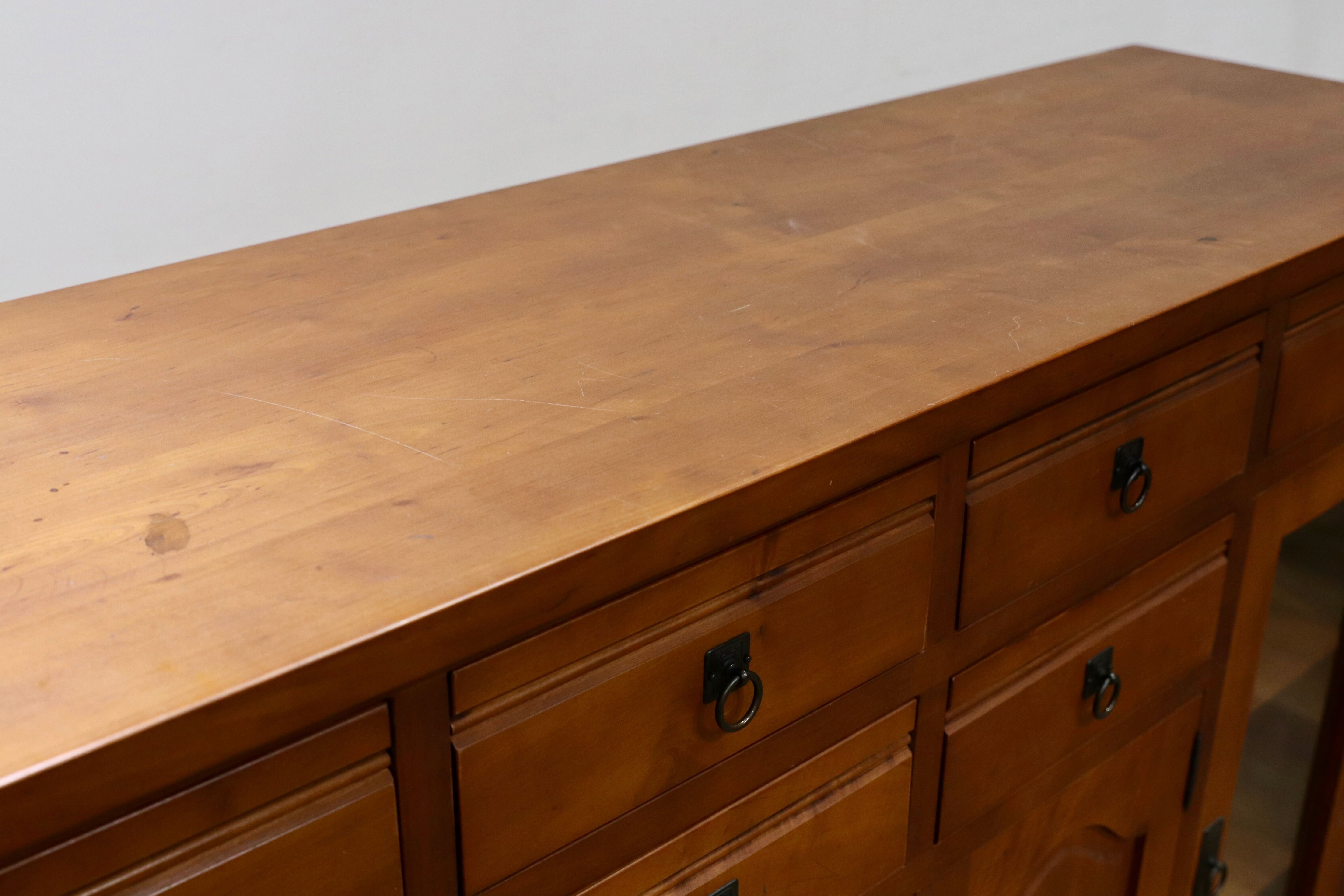 GMHK875○パイン材 カントリー オールド サイドボード リビングボード カウンター キャビネット 収納家具 店舗什器 検)アンファン