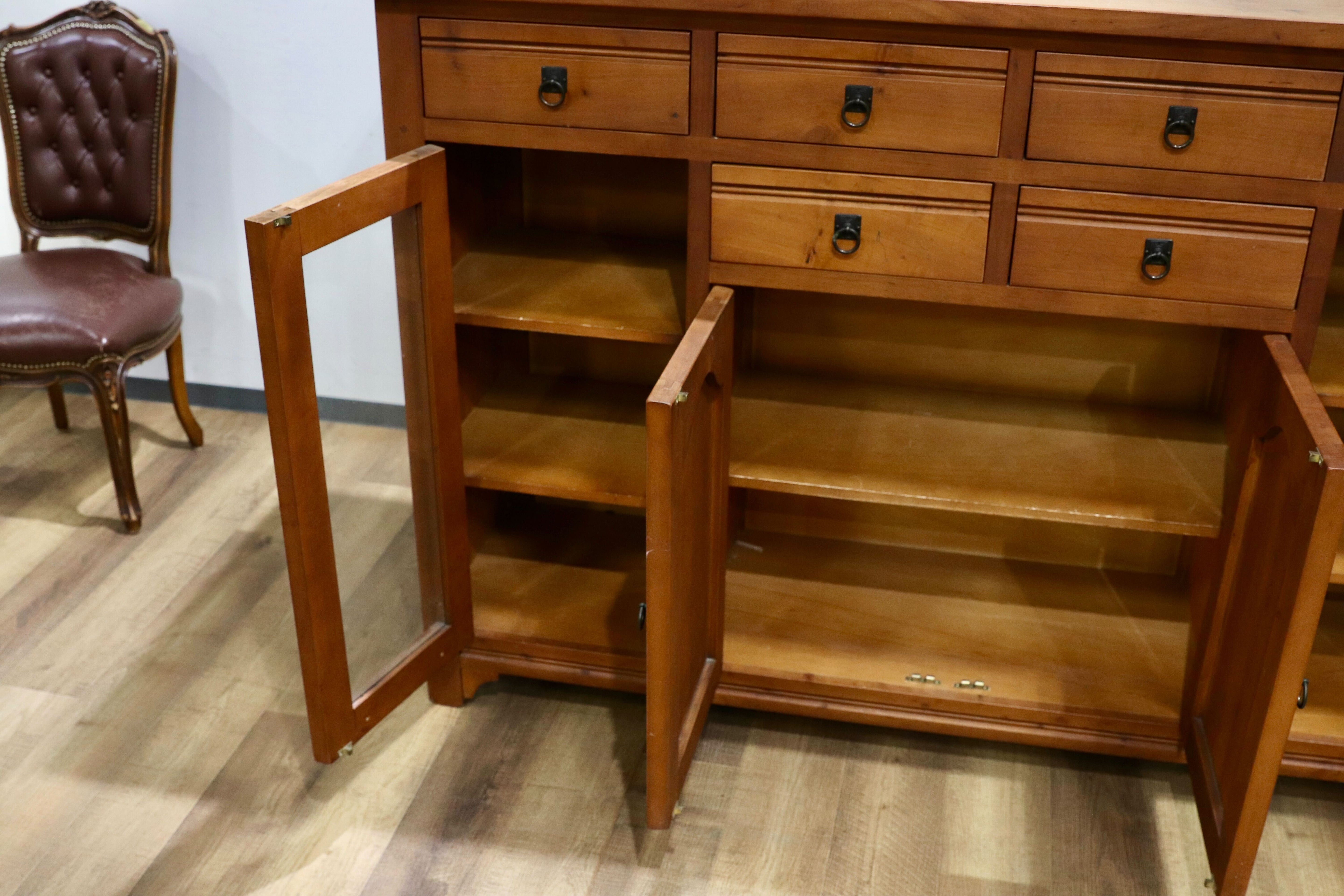 GMHK875○パイン材 カントリー オールド サイドボード リビングボード カウンター キャビネット 収納家具 店舗什器 検)アンファン