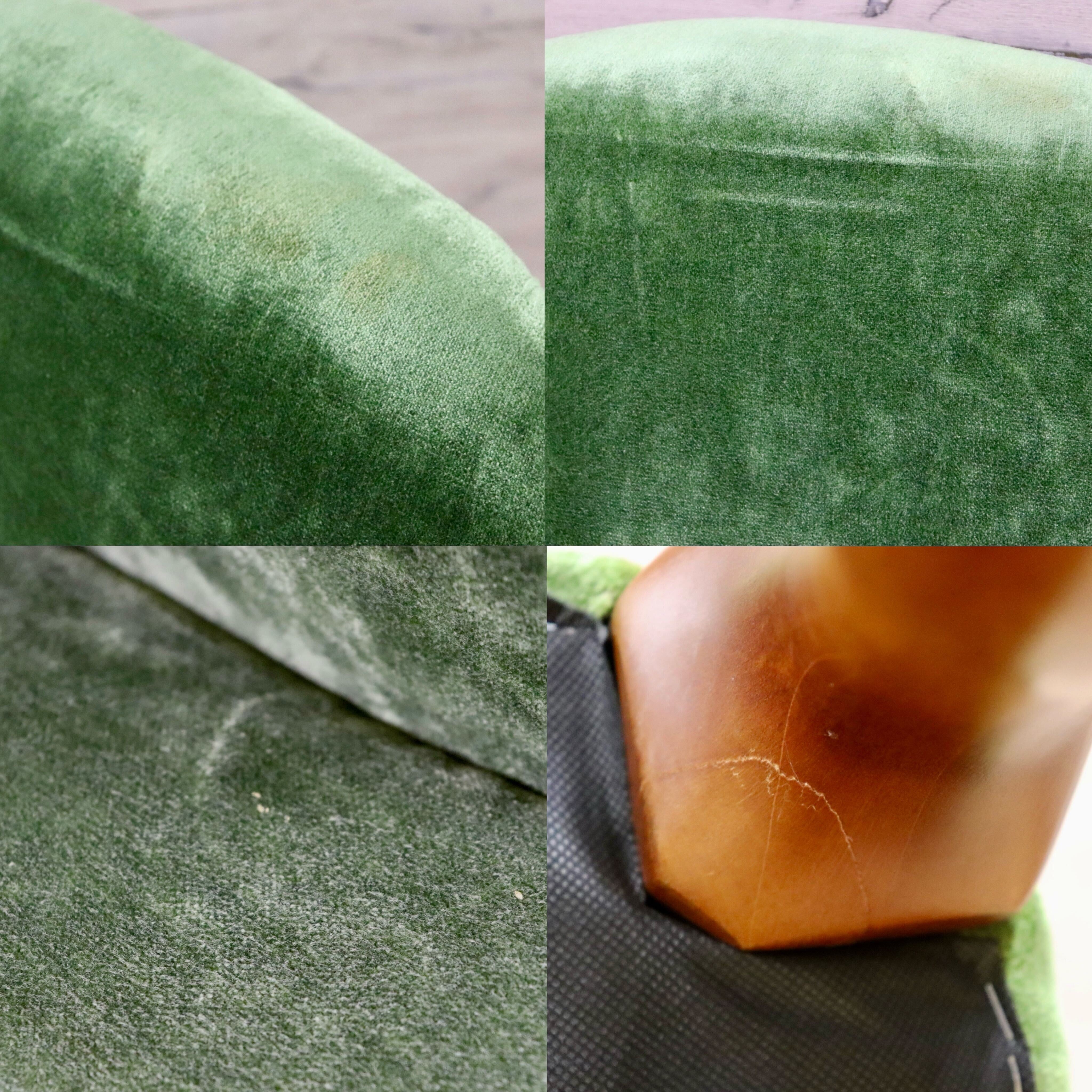 GMGK375D○Canffy / キャンフィー CA-0001 アームチェア シングルソファ ラウンジチェア グリーン ファブリック 定価約5.8万 展示品