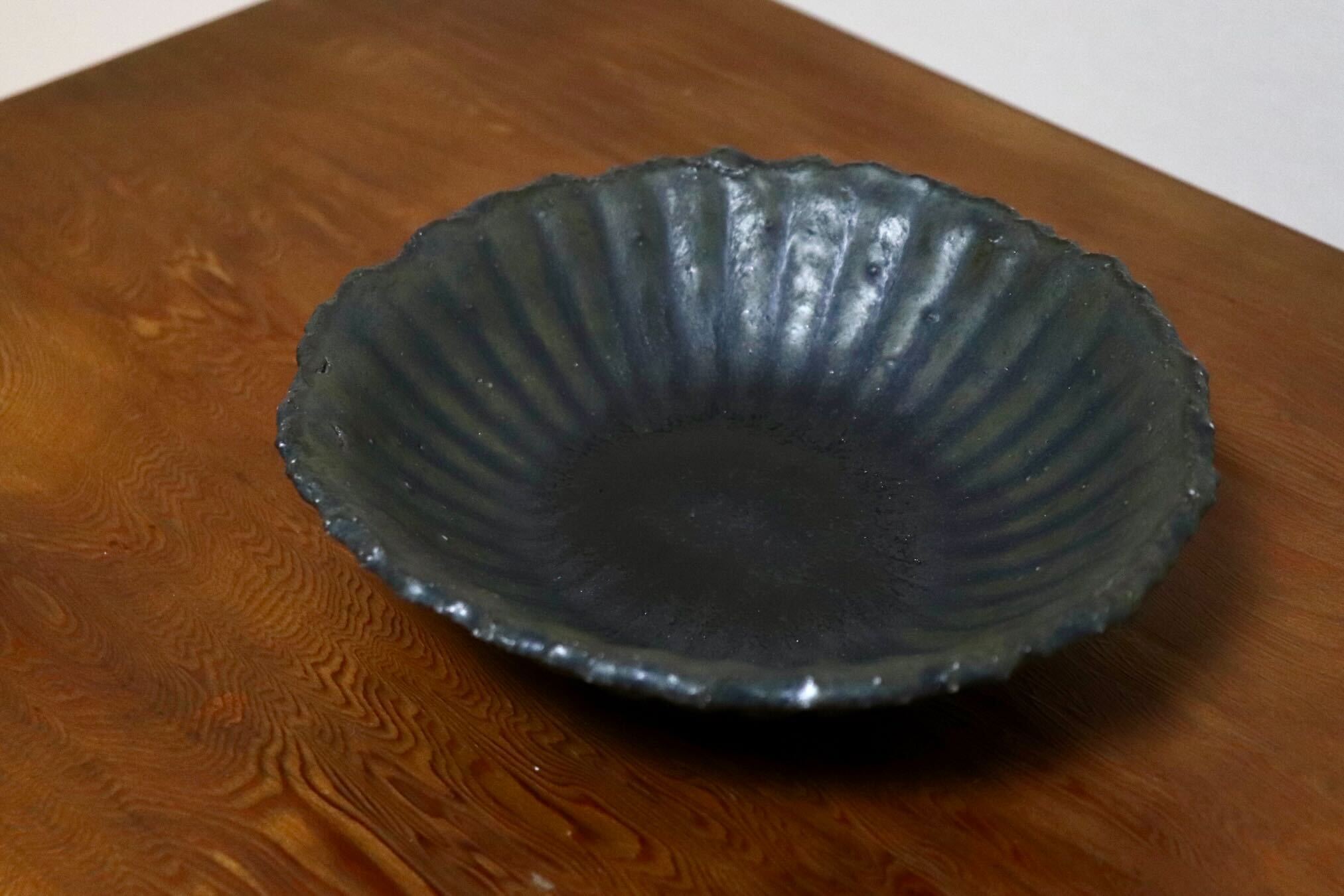 GMIO454A○千代市陶房 清水万佐年 丹波焼 皿 陶器 丹波篠山 伝統工芸 未使用