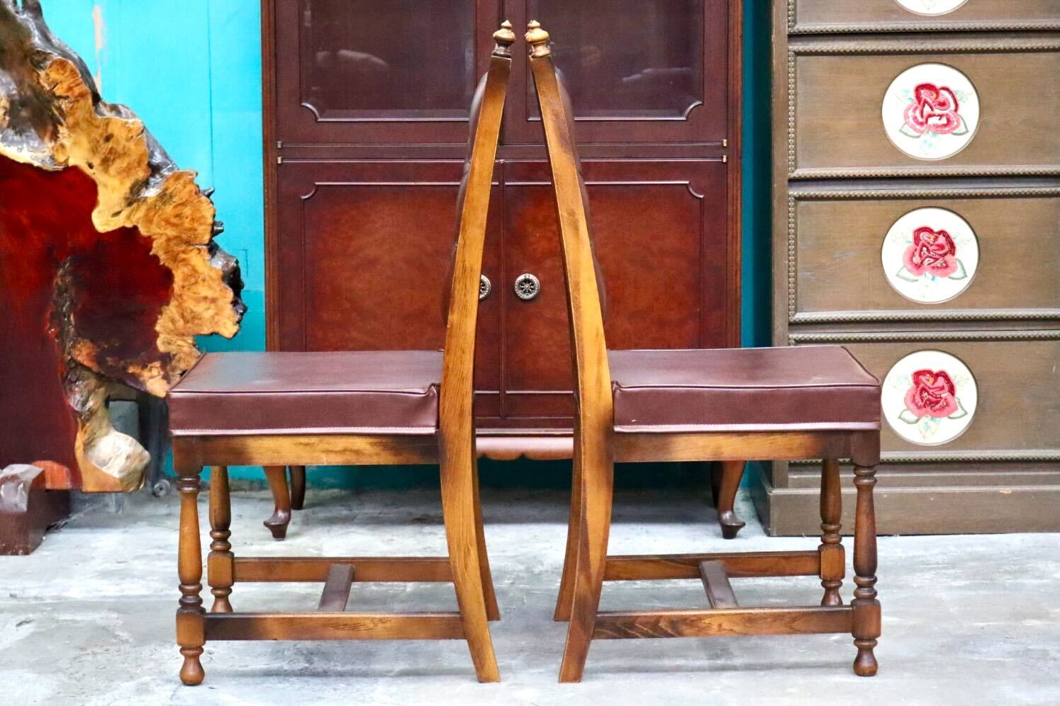 GMIS494C○karimoku / カリモク オールドカリモク ダイニングチェア アームレスチェア 椅子 2脚セット ブナ材 クラシック ヴィンテージ