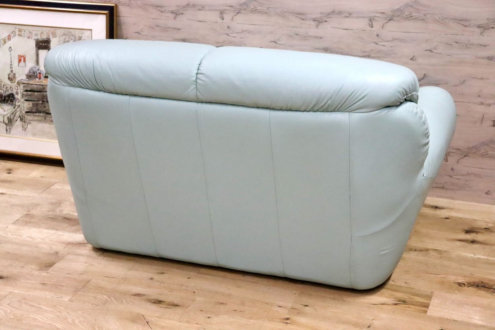 GMFK763A○Chateau d'Ax / シャトーダックス 2人掛けソファ ラブソファ 長椅子 本革 ミント イタリアモダン フランスベッド