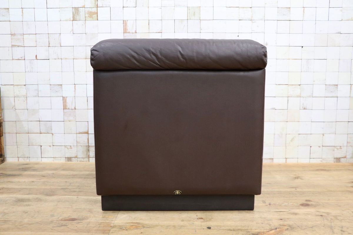 GMJK474A〇冨士ファニチア / Fuji Furniture 本革 1人掛けソファ シングルソファ ヴィンテージ ブラウン 国産家具