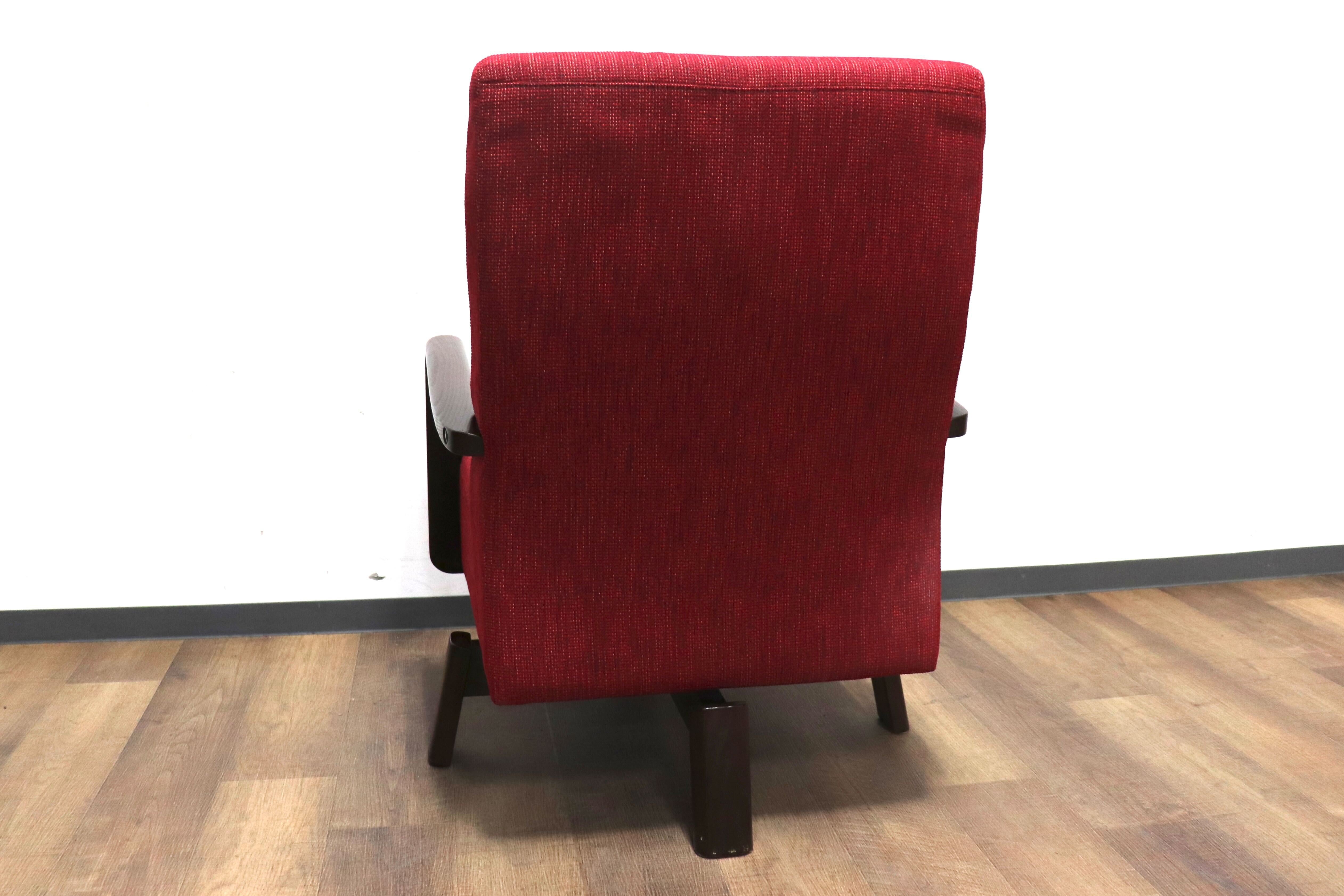 GMHS285A○アサヒ木工 Ballotte 1人掛けソファ シングルソファ 回転椅子 アームソファ ラウンジチェア レッド 応接 国産家具 定価約11万