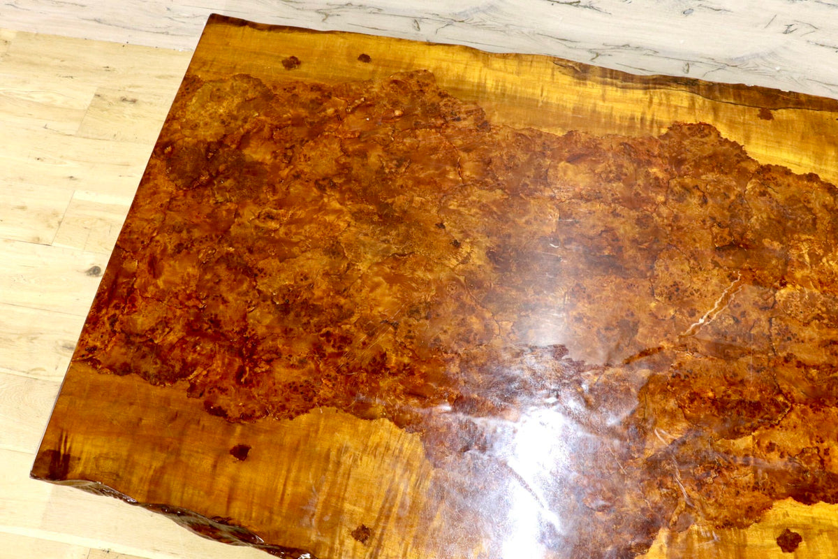 GMJK419◯座卓 リビングテーブル ローテーブル センターテーブル 一枚板 瘤杢 バール杢 古民家 和室 座敷 和家具 和モダン レトロ