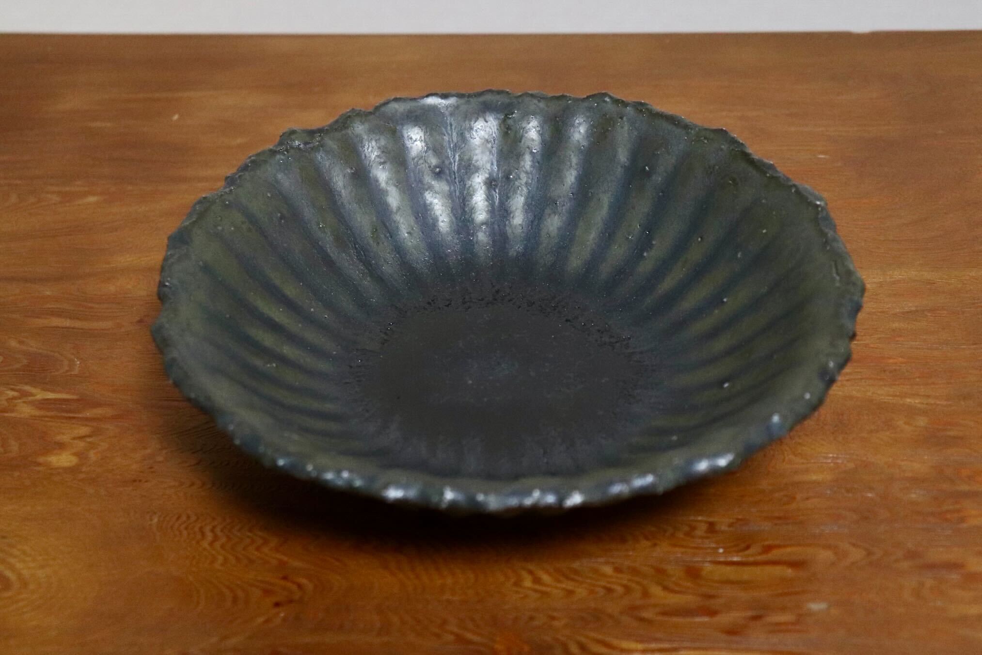 GMIO454A○千代市陶房 清水万佐年 丹波焼 皿 陶器 丹波篠山 伝統工芸 未使用