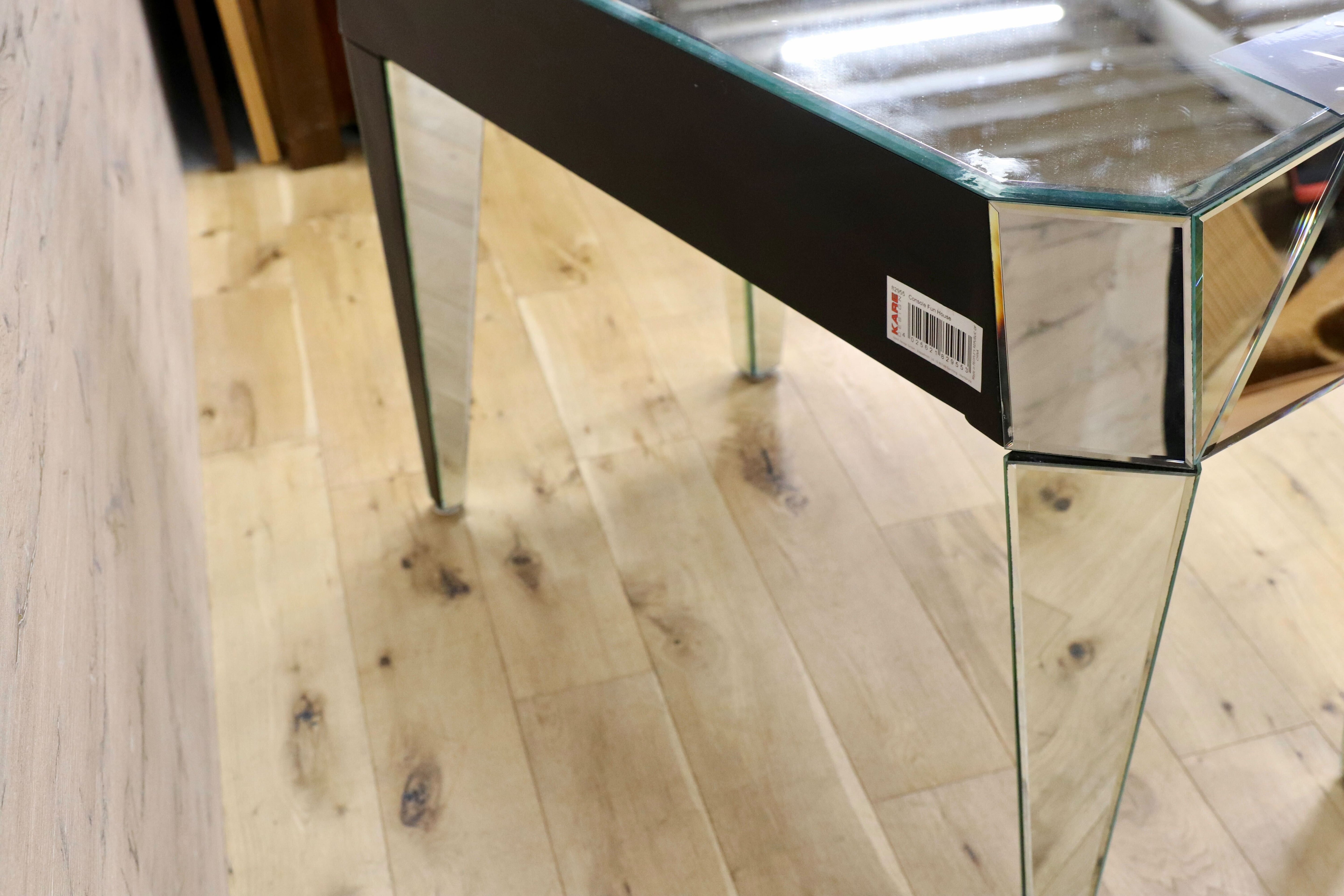 GMIK571○KARE / カレ ファンハウス デスク コンソール サイドボード 全面ミラー 廃番 定価18.5万 ※訳あり