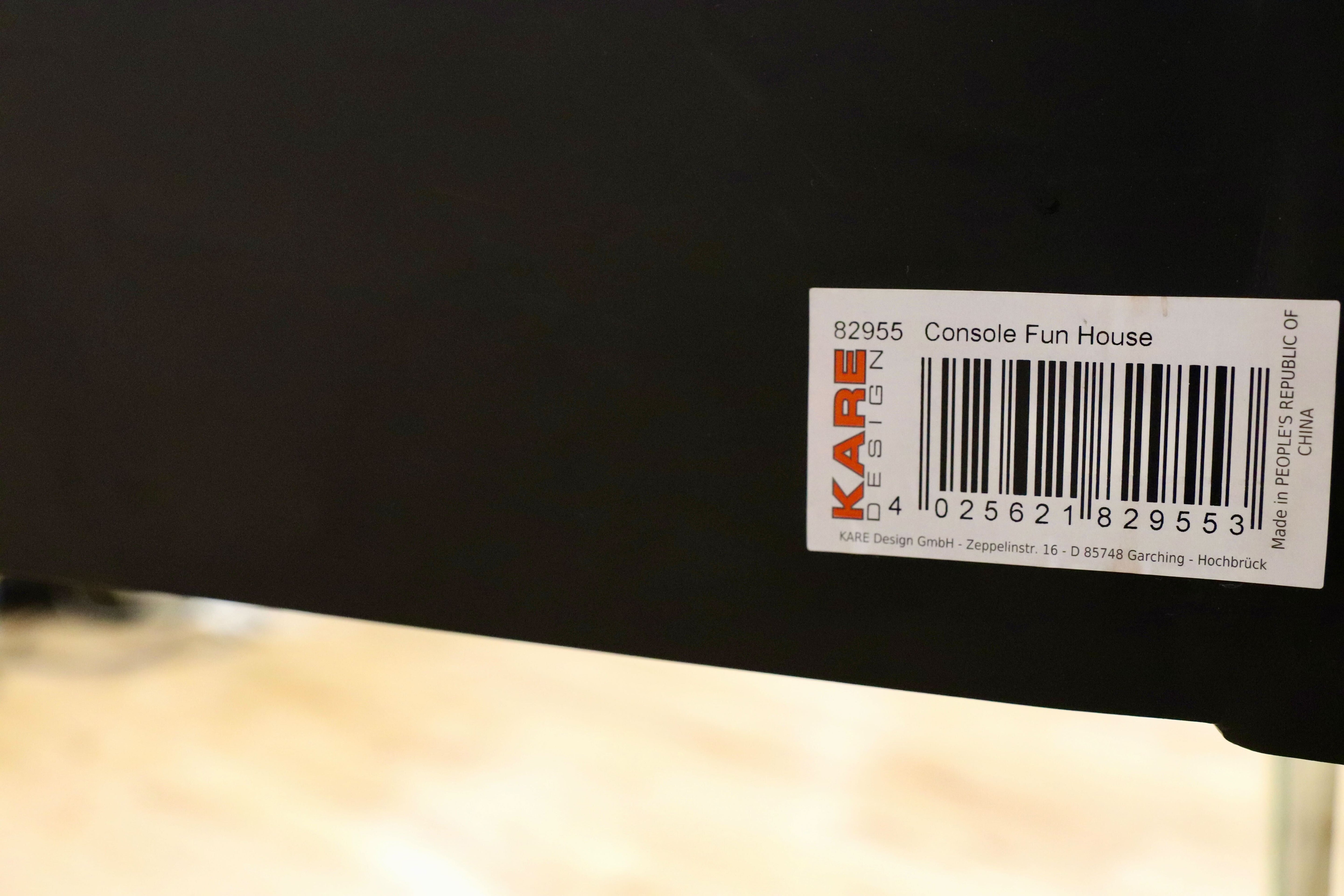 GMIK571○KARE / カレ ファンハウス デスク コンソール サイドボード 全面ミラー 廃番 定価18.5万 ※訳あり